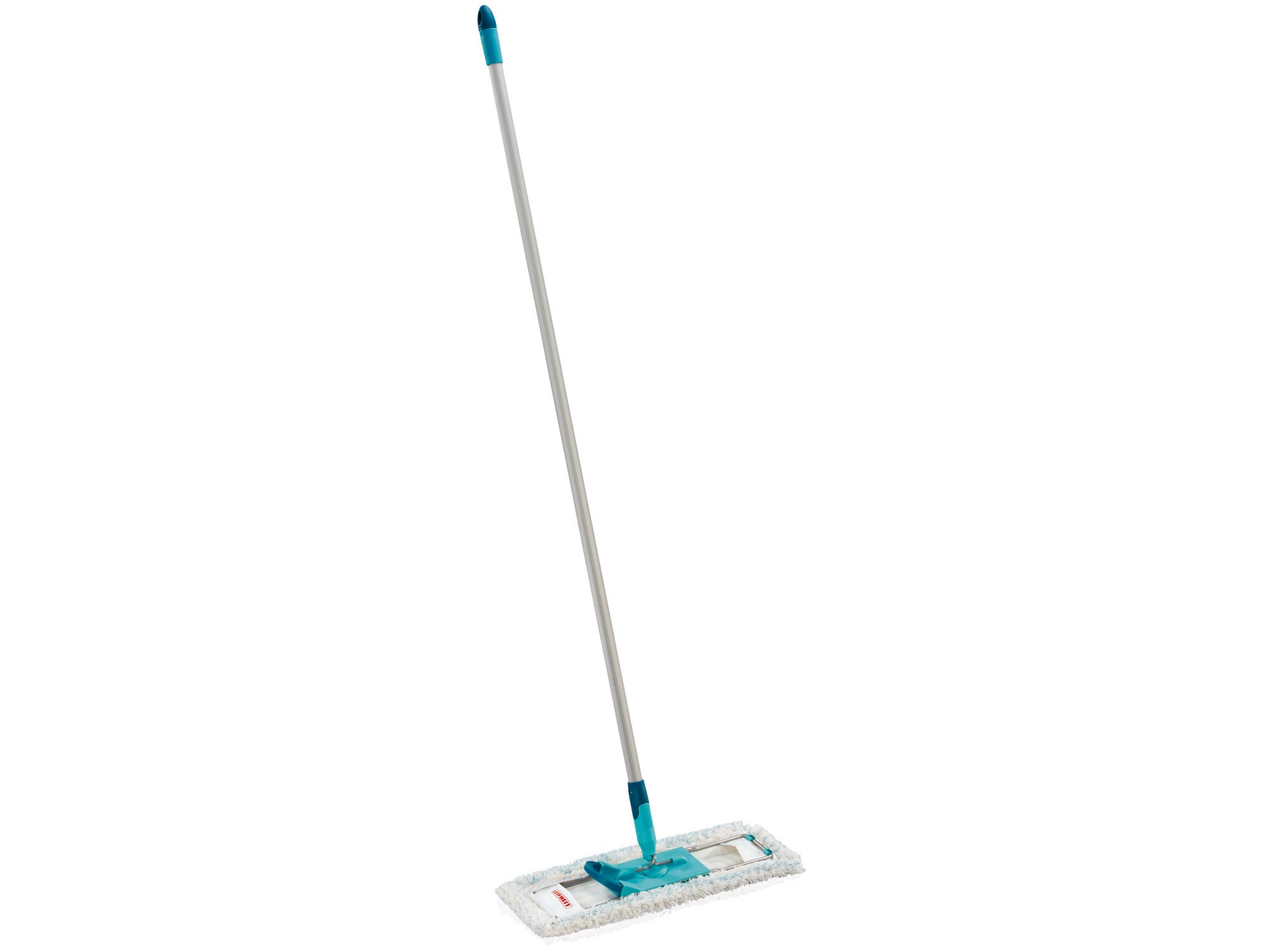 Balai Profi XL avec long manche et housse en coton. Idéal pour nettoyer en profondeur de grandes surfaces. Design ergonomique pour une utilisation confortable.