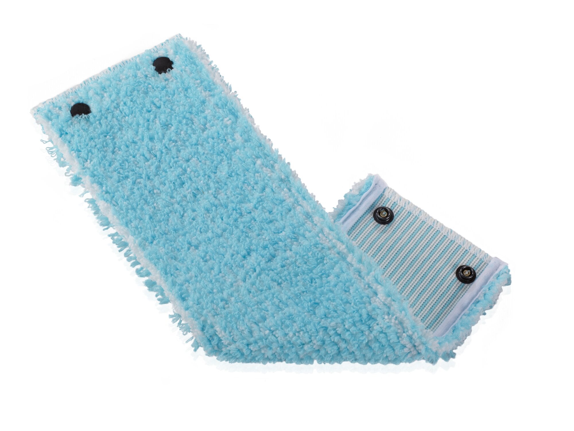 Una funda para fregona azul llamada CLEAN TWIST extra soft XL, ideal para suelos delicados. La funda tiene una textura suave y está equipada con botones a presión.