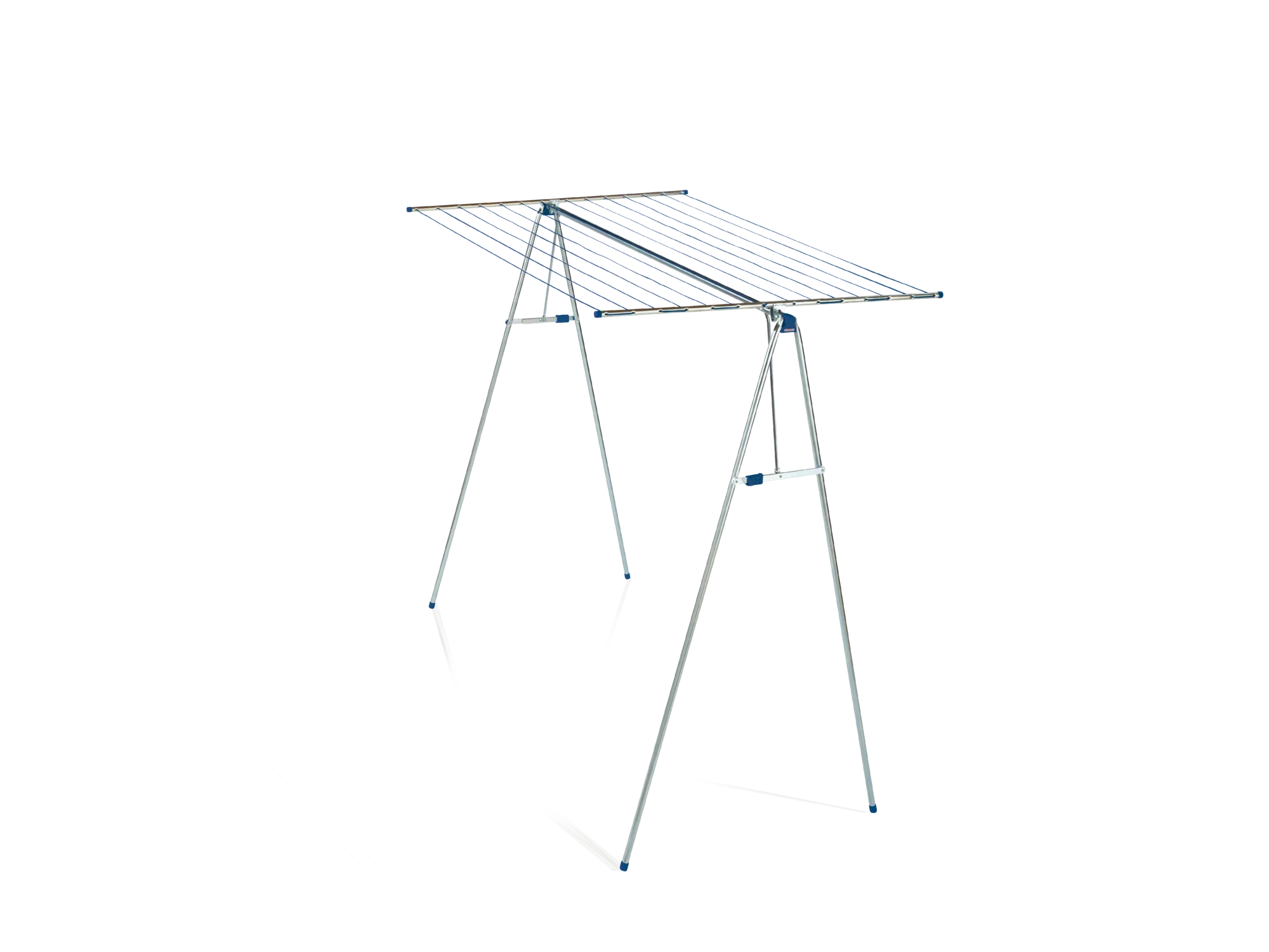 Een Linomaxx 210 hoge wasdroger van metaal met uitklapbare vleugels. Ideaal voor het drogen van wasgoed buiten of in grote ruimtes. Robuuste constructie voor stabiliteit.