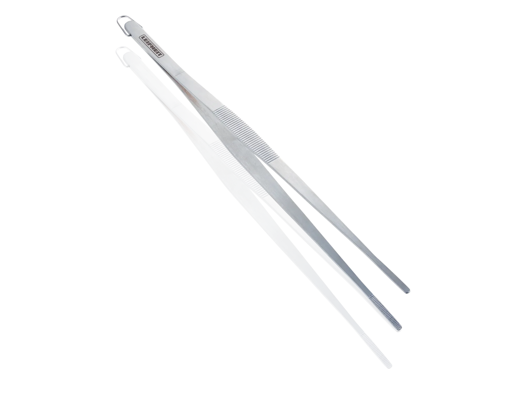 Keukenpincet 30 cm van roestvrij staal, ideaal om voedsel precies vast te pakken en om te draaien. Ergonomisch ontwerp voor comfortabel hanteren in de keuken.