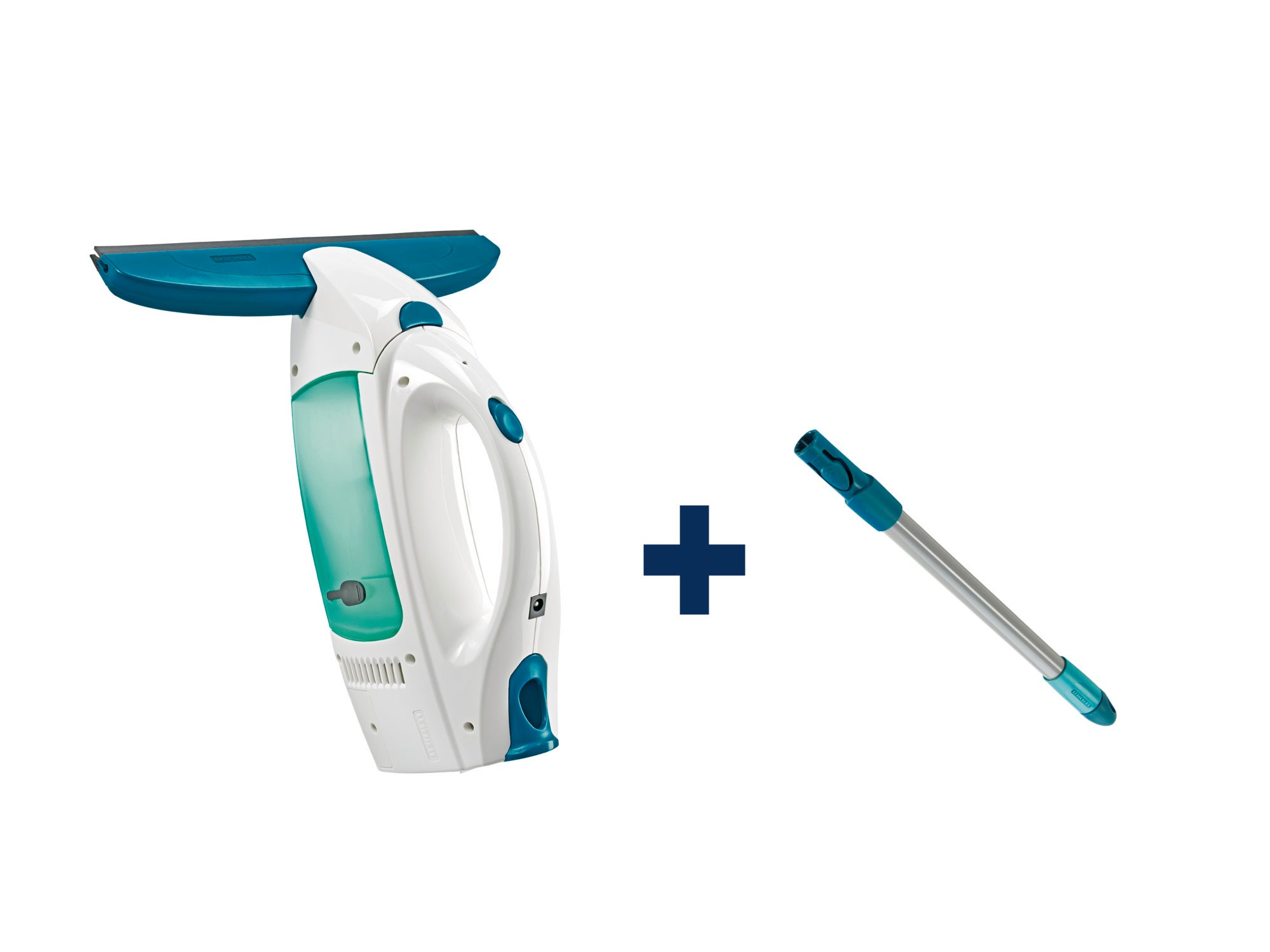 Imagen de un Fenstersauger Dry&Clean con mango extendido. Este limpiador de ventanas es ideal para superficies lisas, ofreciendo un acabado sin rayas y fácil manejo.