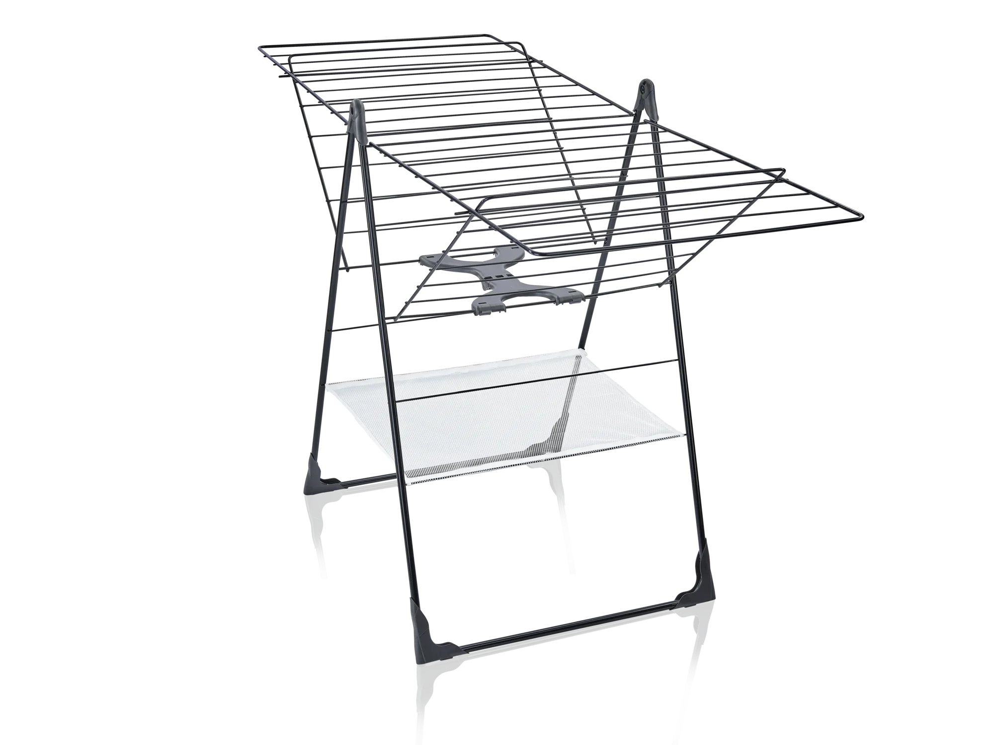 Classic 250 Flex wasdroger in zwart. De droger biedt veel ruimte voor wasgoed en is ideaal voor binnen en buiten. Robuuste constructie met inklapbare vleugels.