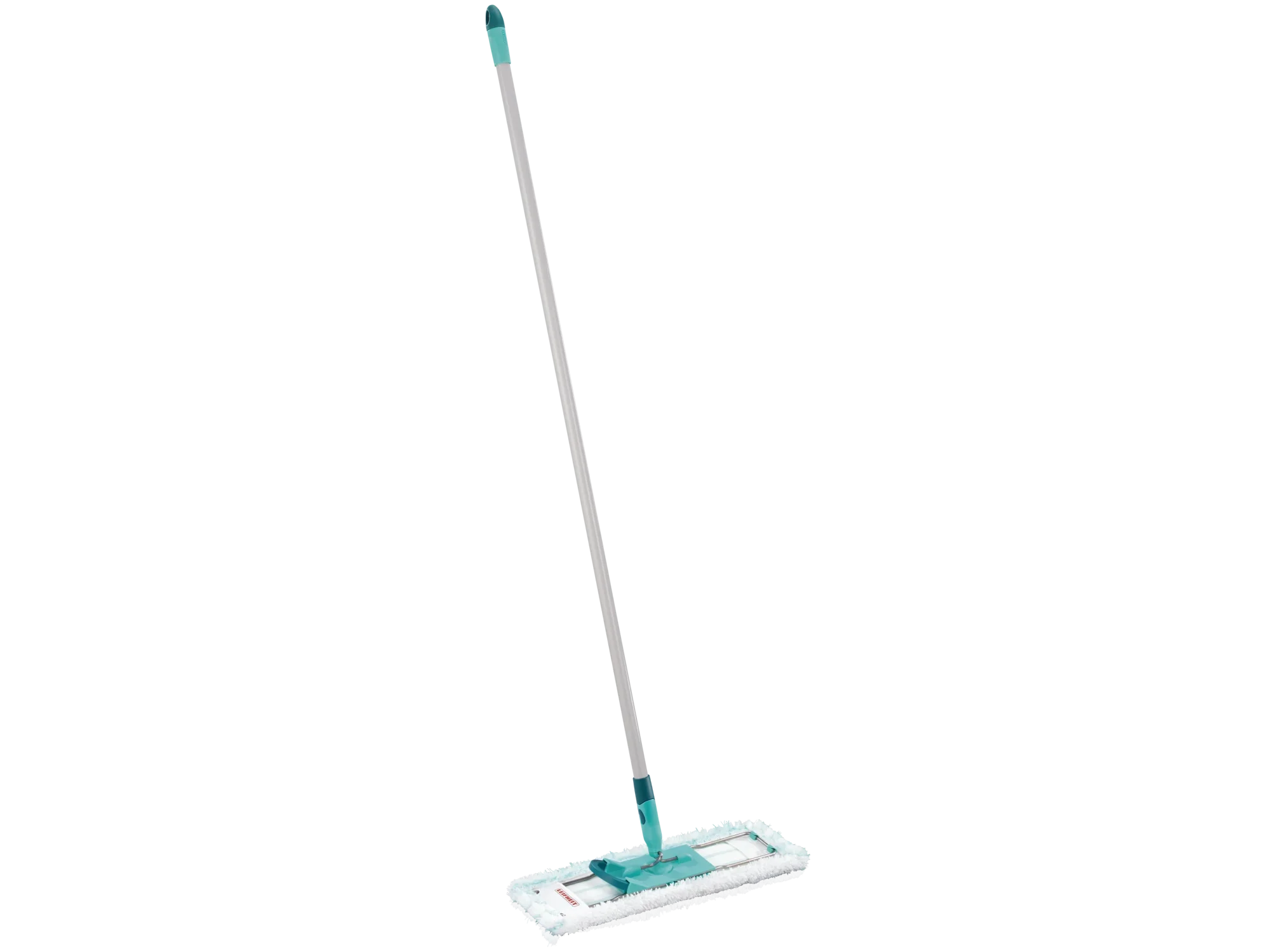 Profi XL-vloermop met stalen steel en Micro Duo mopovertrek. De mop staat rechtop afgebeeld, ideaal voor het grondig reinigen van vloeren.