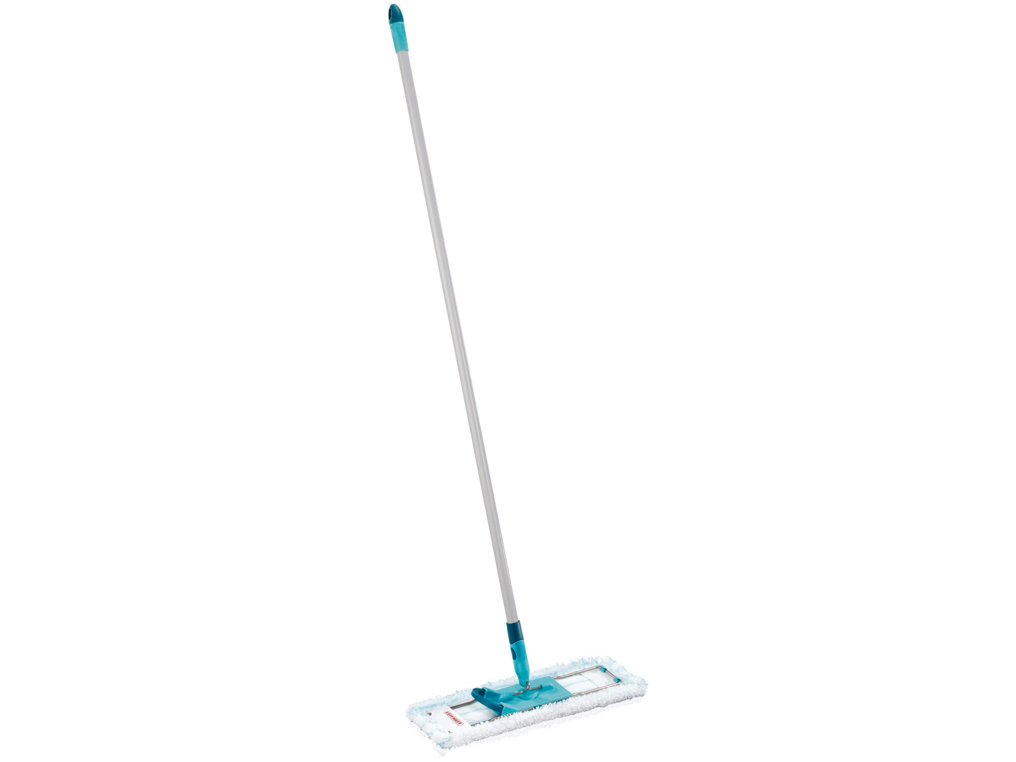 Balai Profi XL avec manche en acier et housse Micro Duo. Le balai est représenté en position verticale, idéal pour un nettoyage en profondeur des sols.