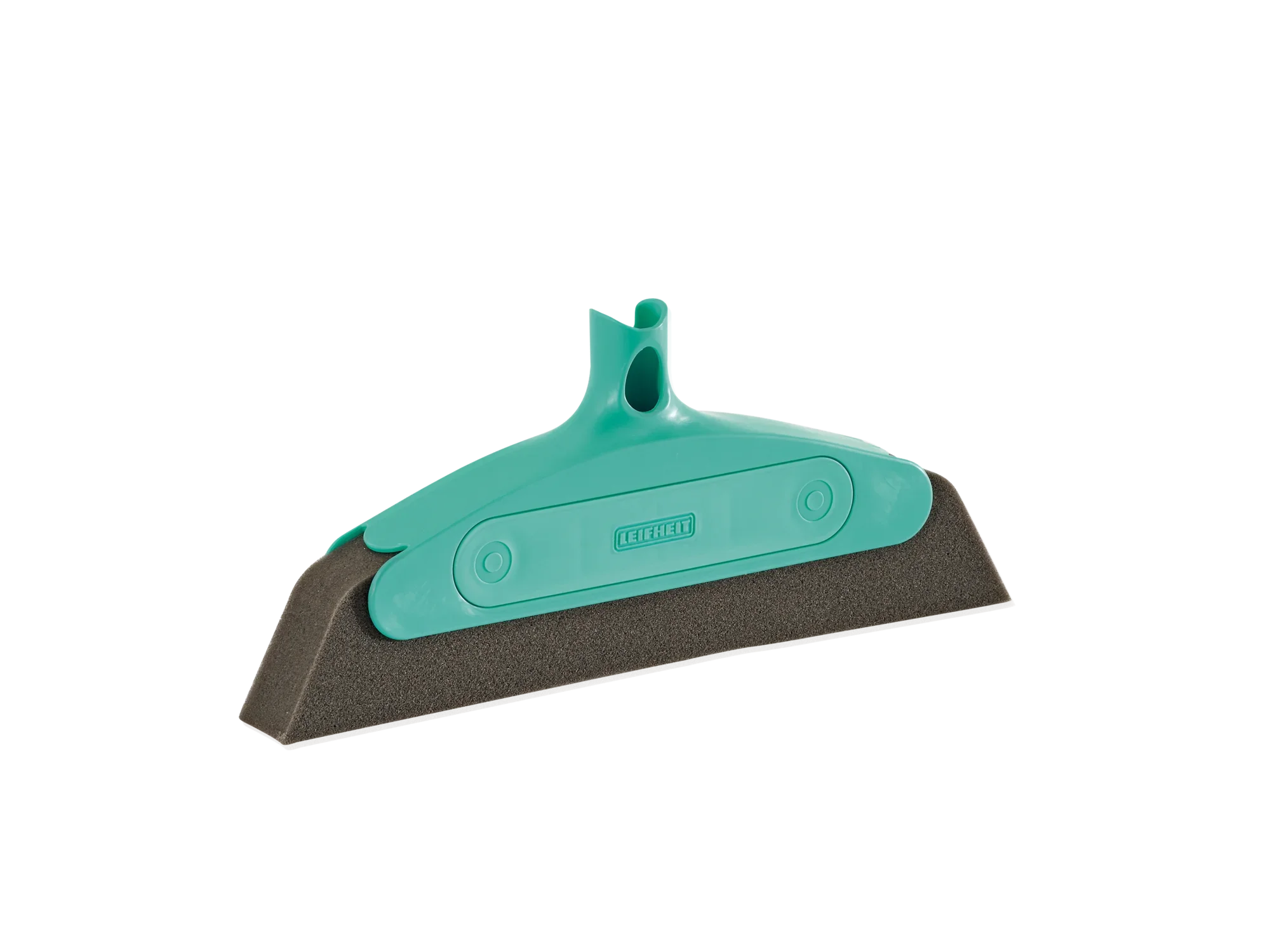 Schuimbezem Classic 34 cm: Een groene schuimbezem met kliksysteem, ideaal voor het effectief reinigen van gladde oppervlakken. Perfect voor gebruik in huis.