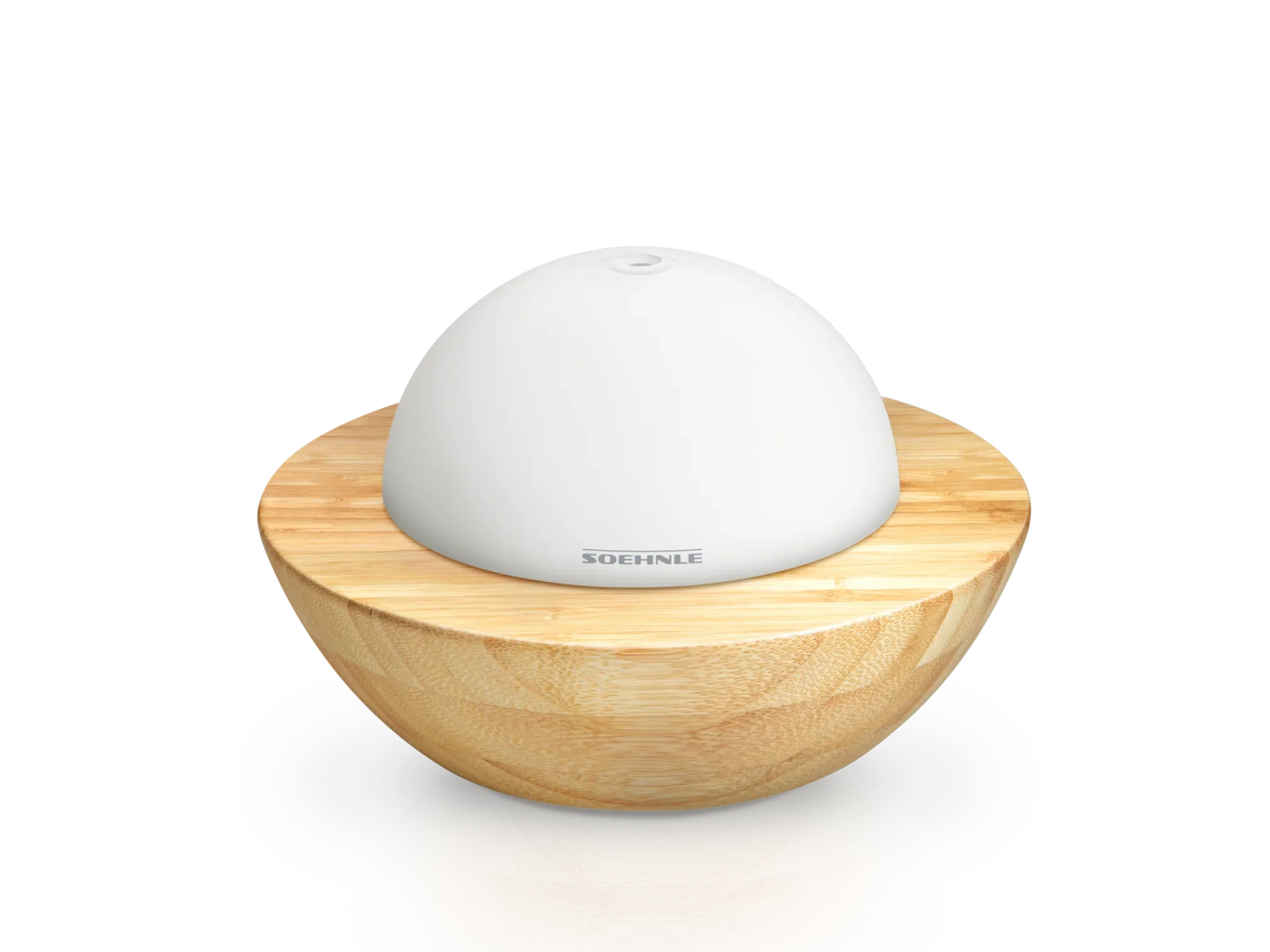 Design Aroma Diffuser Modena o eleganckim wyglądzie drewna i bieli. Dyfuzor łączy nowoczesną technologię z naturalnym stylem i zapewnia przyjemny klimat w pomieszczeniu.