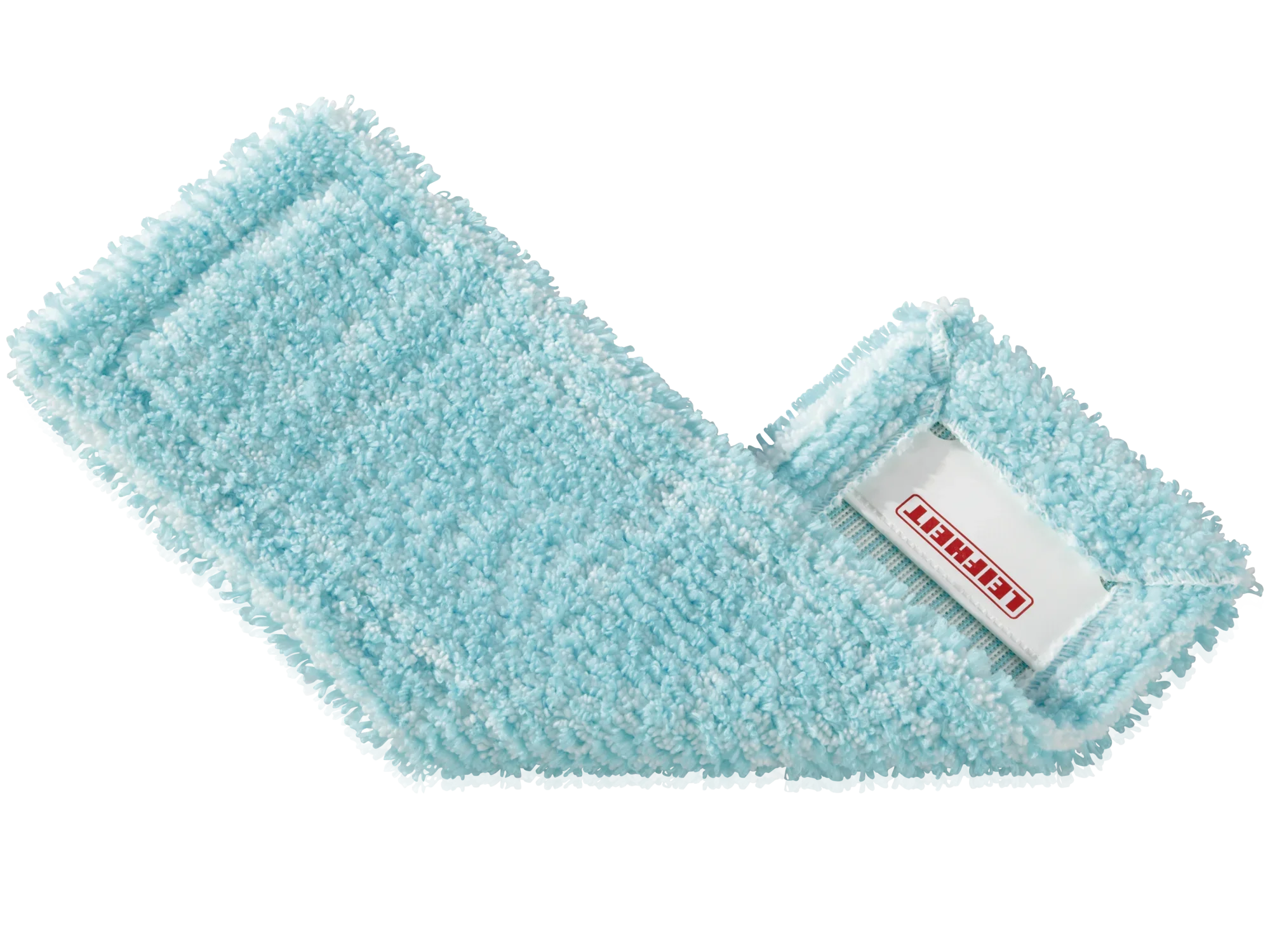 A light blue mop cover for the Profi XL, extra soft and folded. Ideal for sensitive floors, it offers a gentle and effective cleaning solution.