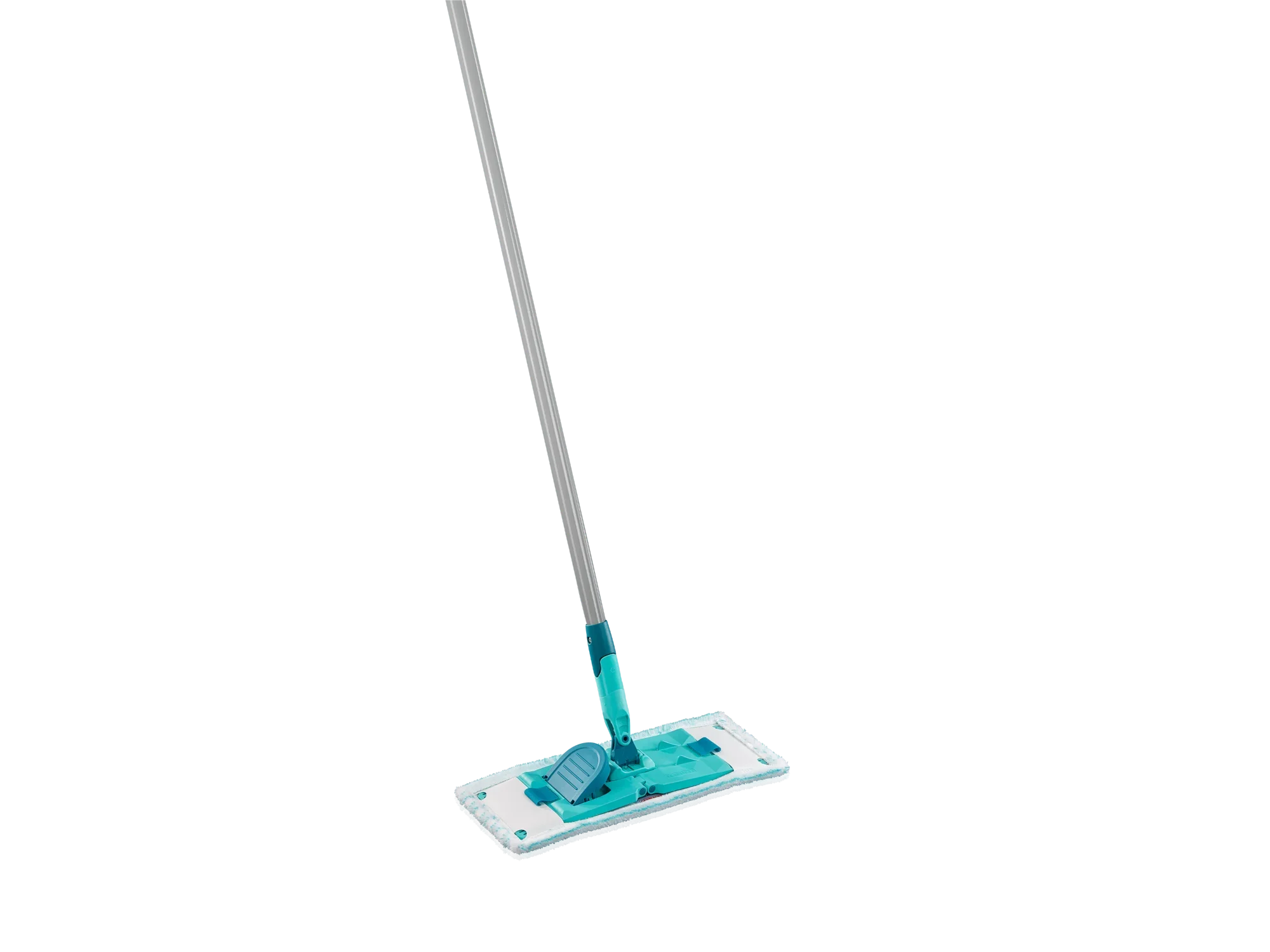 Bodenwischer POWER CLEAN M micro duo mit langem Stiel und rechteckigem Wischkopf. Ideal für die gründliche Reinigung von Böden. Ergonomisches Design für komfortable Handhabung.