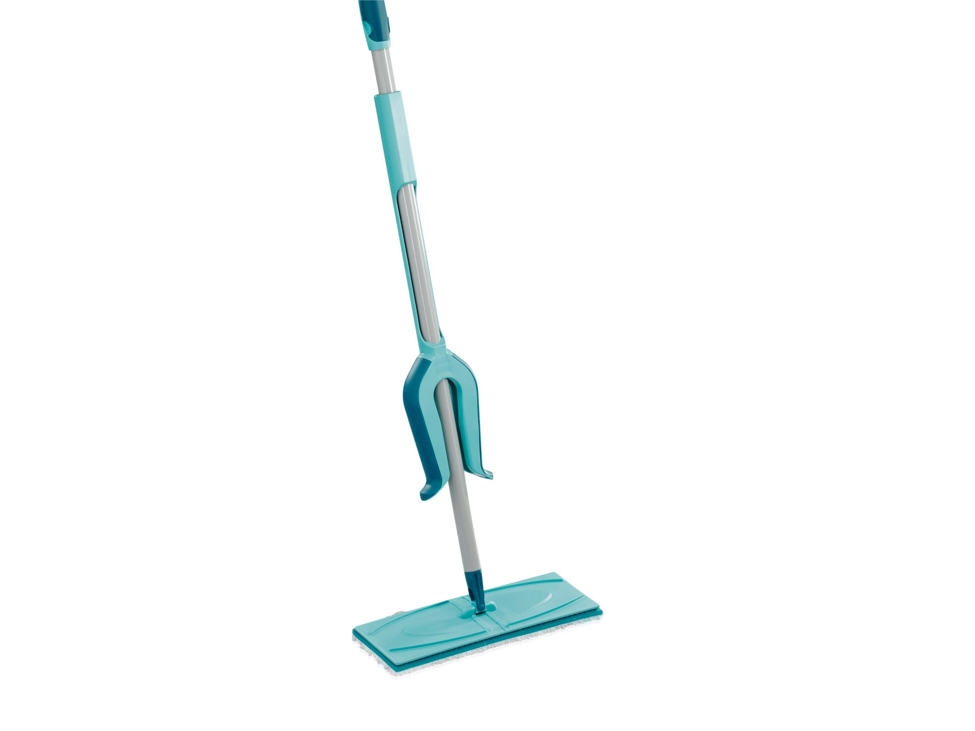 Picobello M micro duo dweil met telescopische steel in turkoois. De mop heeft een modern design en is ideaal voor het grondig reinigen van vloeren.