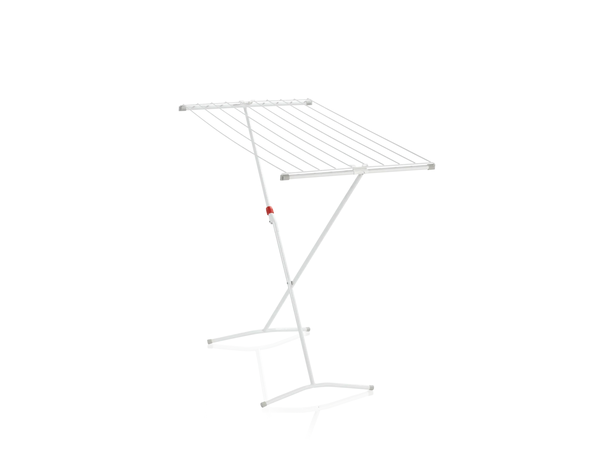 Classic 100 Easy vrijstaande droogtrommel: Een wit, vrijstaand droogrek met meerdere lijnen voor het drogen van kleding. Ideaal voor binnen en buiten.