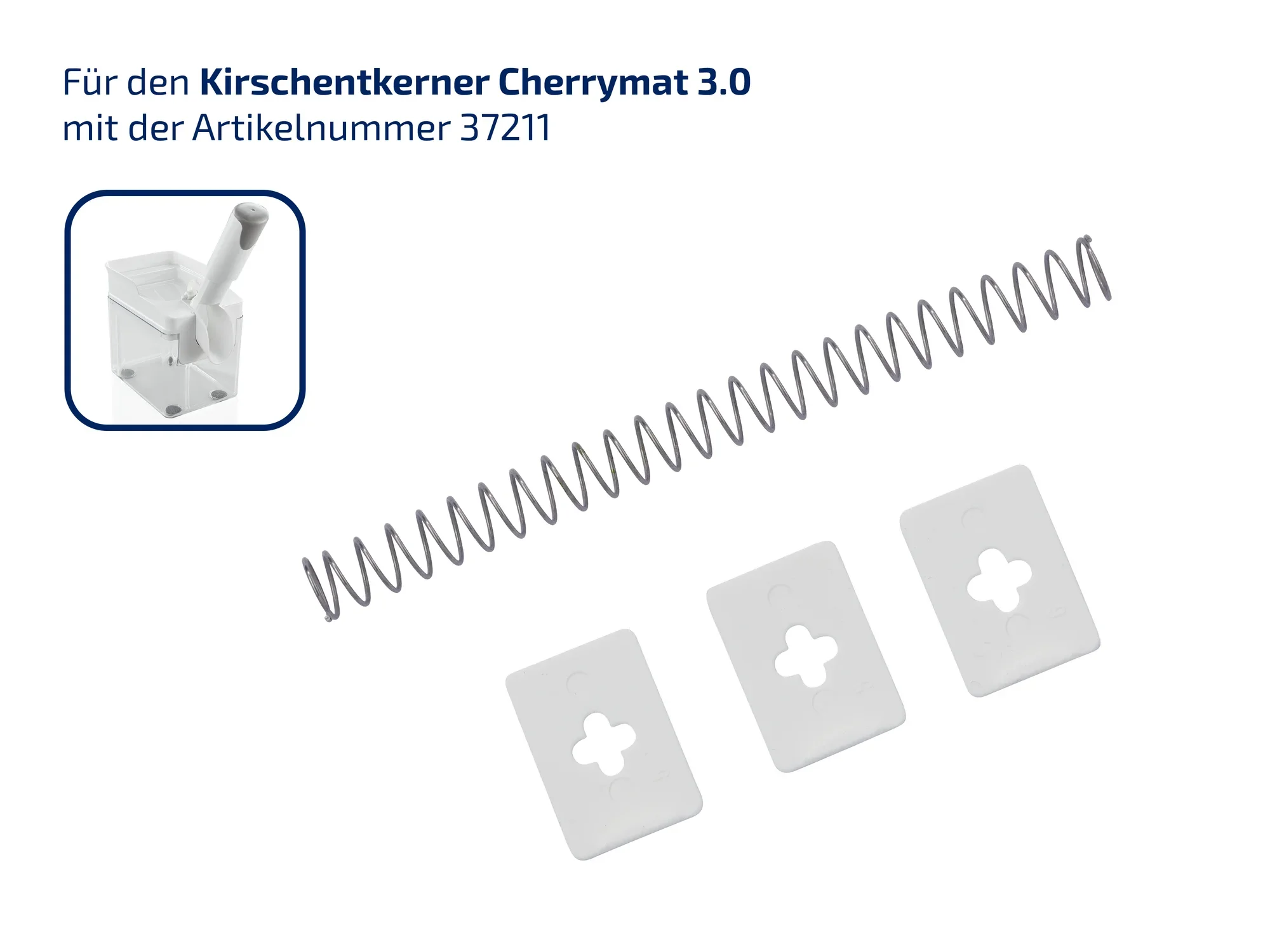 3 rubber plaatjes en 1 veer voor de Cherrymat