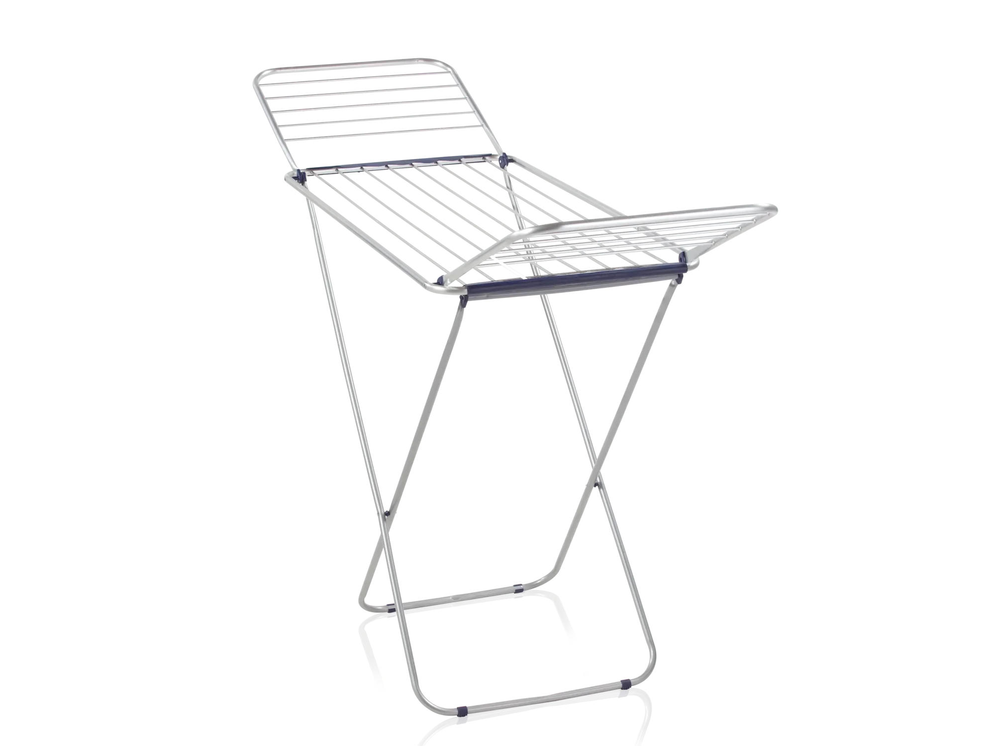 Séchoir à linge Siena 180 en aluminium en position verticale. Le séchoir a une construction stable avec des ailes rabattables, idéale pour sécher les vêtements.