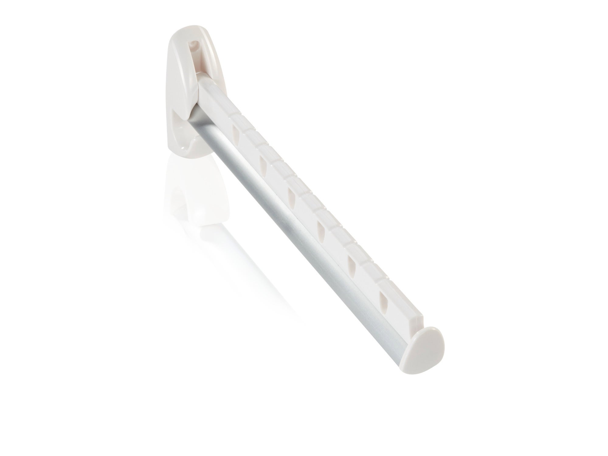 Stendibiancheria da parete Airette in plastica bianca, con bracci pieghevoli per un facile utilizzo. Ideale per spazi ridotti, offre praticità e risparmio di spazio.