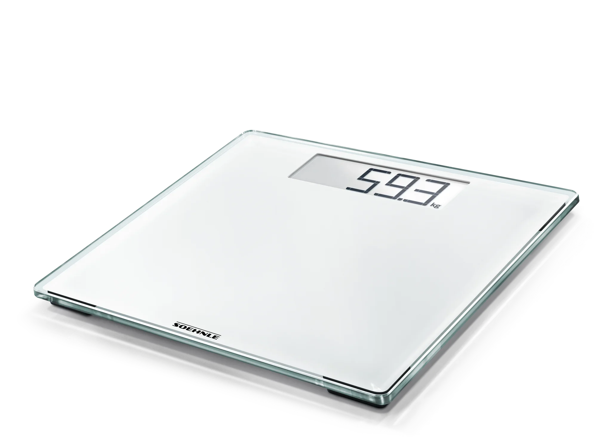 Waga osobowa cyfrowa Style Sense Comfort 100 o eleganckim wyglądzie. Waga pokazuje masę 59,3 kg na czytelnym wyświetlaczu. Idealna do precyzyjnych pomiarów masy ciała.