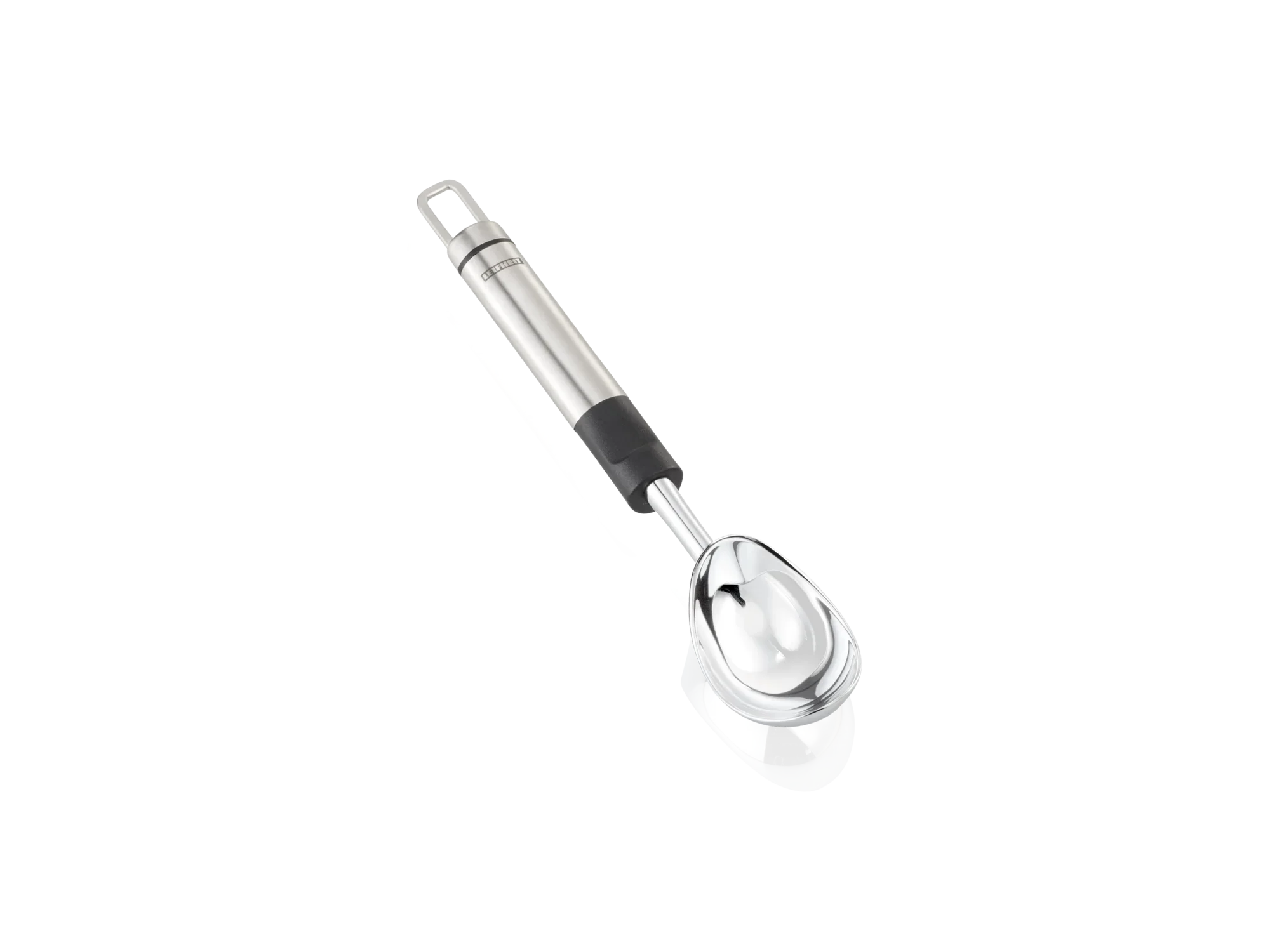 Roestvrijstalen ijslepel met ergonomisch handvat. Ideaal om gemakkelijk ijs te scheppen. Hoogwaardig ontwerp, perfect voor dagelijks gebruik in de keuken.