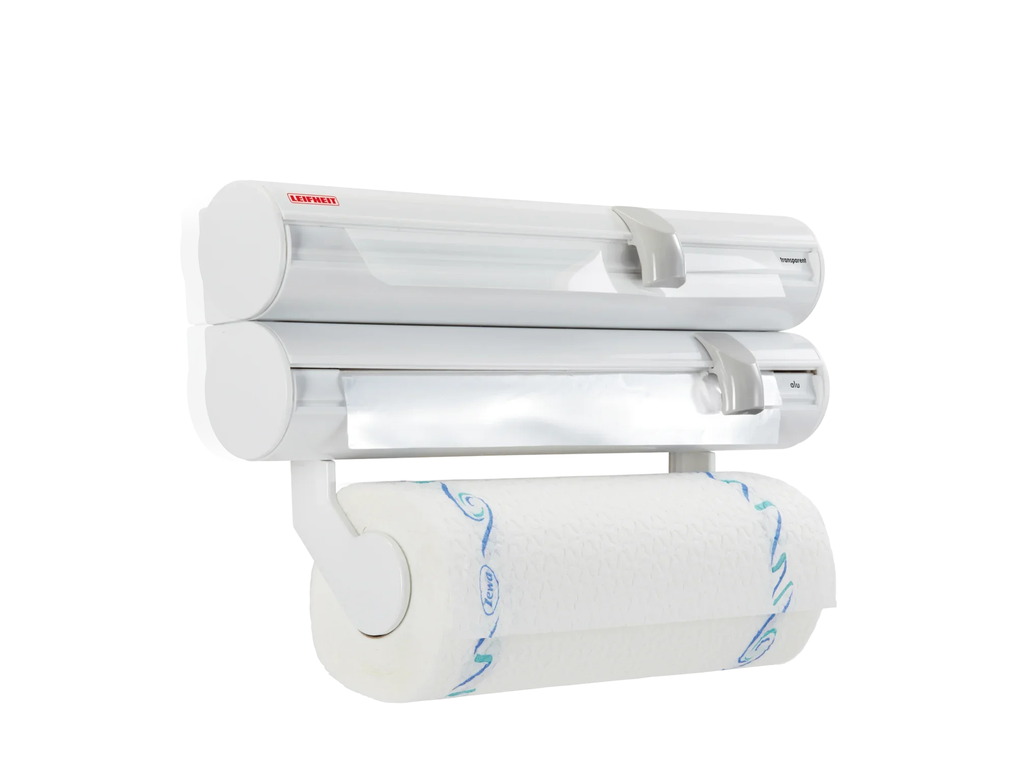 Rolly Mobil wandrolhouder: Een praktische, aan de muur bevestigde rolhouder voor keukenpapier en folie. Ideaal om netjes en handig op te bergen.