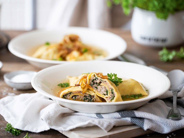 Maultaschen mit geschmolzenen Zwiebeln | Leifheit