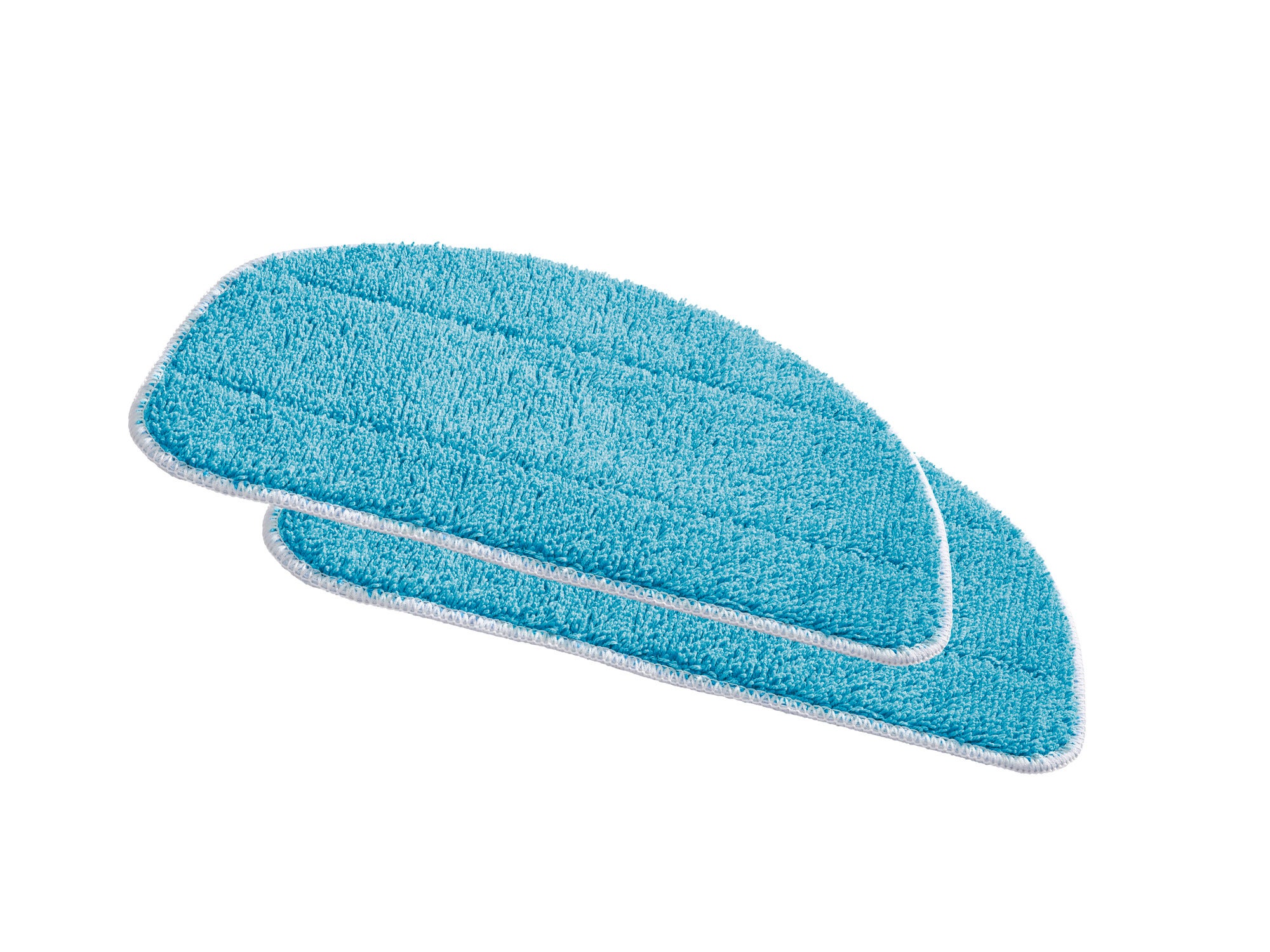 Zwei blaue Ersatzpads für den Dampfreiniger Clean Tenso Power. Die Pads sind aus weichem Material und eignen sich ideal zur gründlichen Reinigung von Böden.