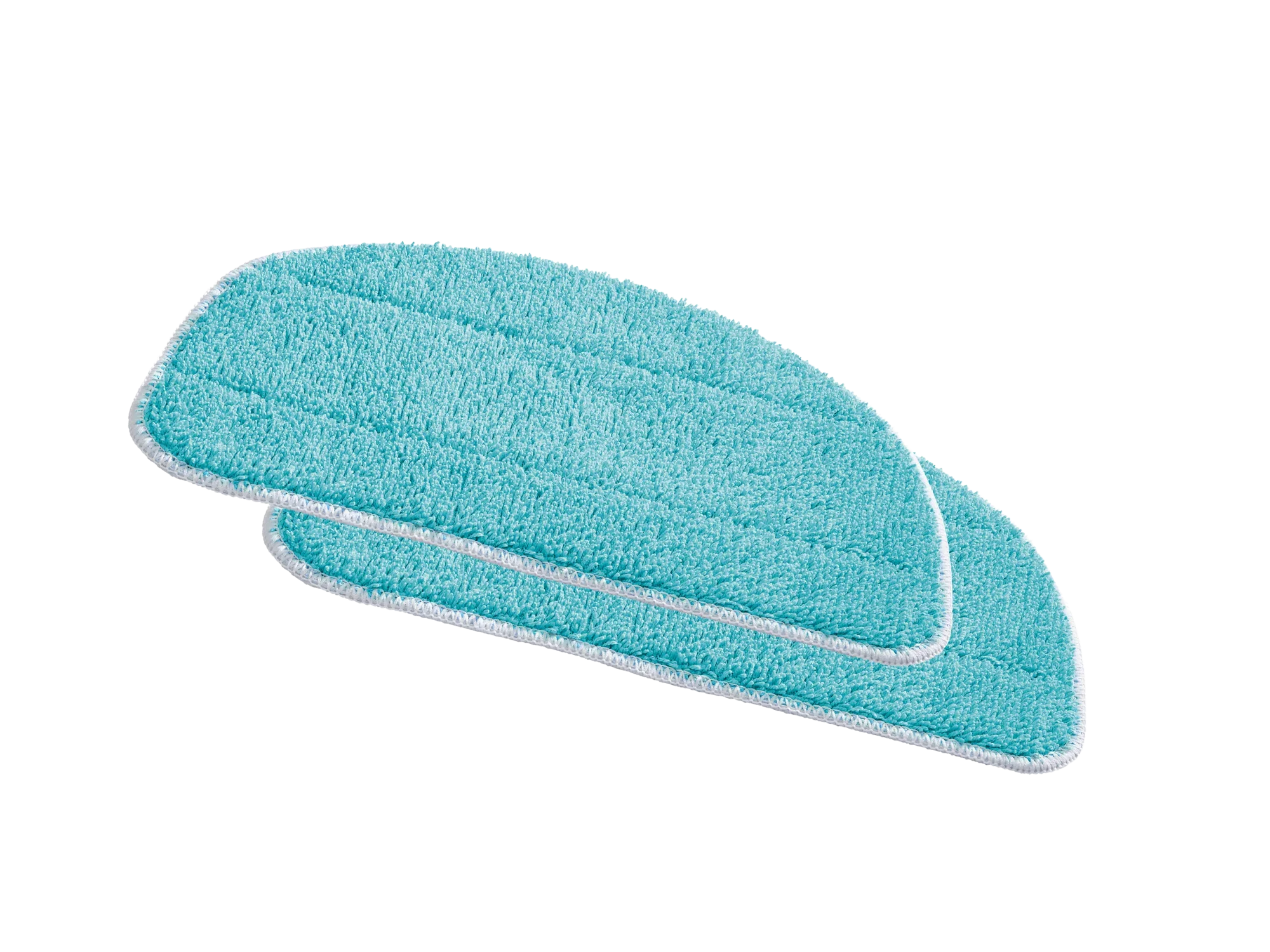 Deux patins de rechange bleus pour le nettoyeur vapeur Clean Tenso Power. Les patins sont en matériau souple et conviennent parfaitement au nettoyage en profondeur des sols.