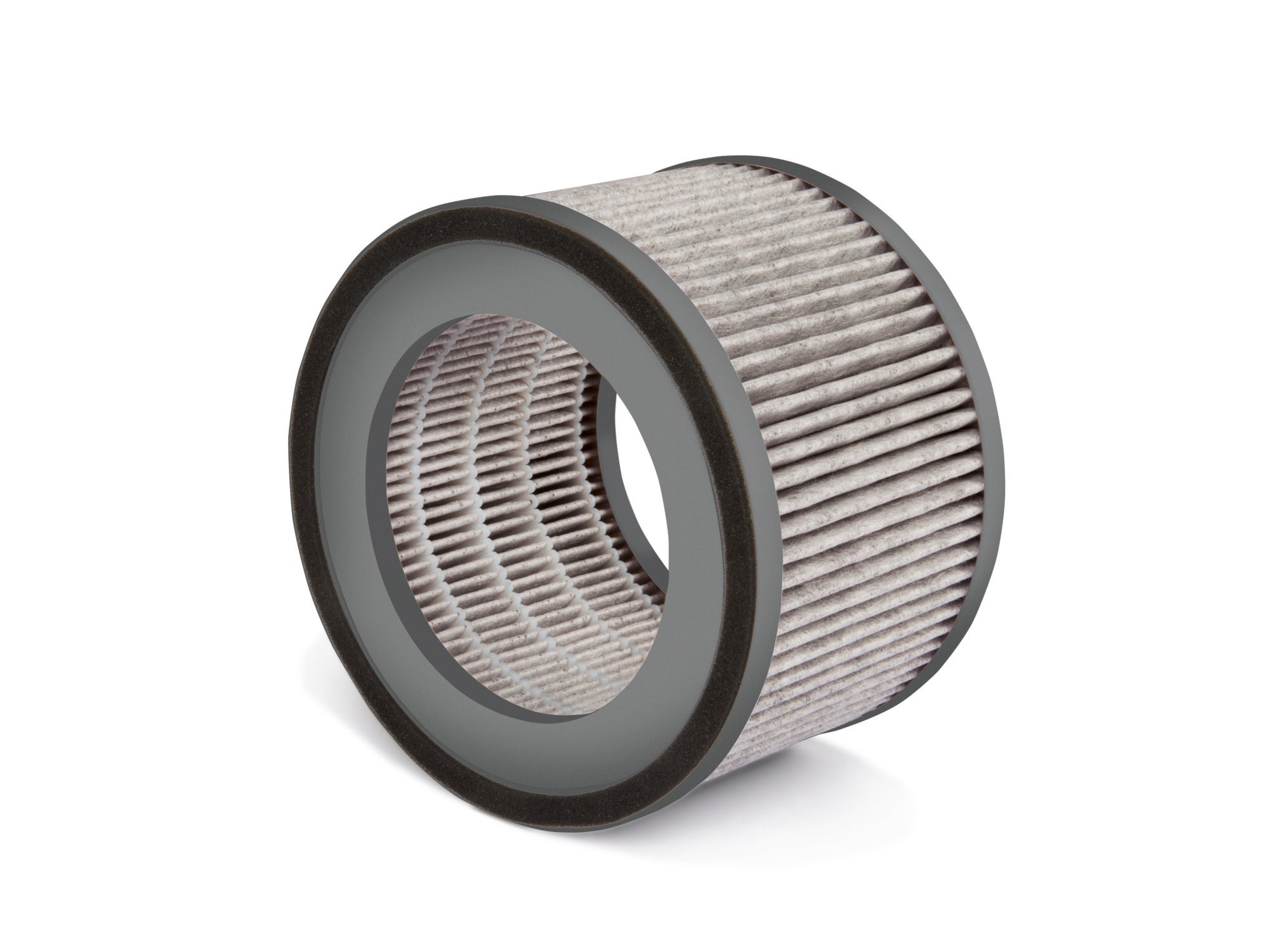Replacement filter for the Airfresh Clean 300. The cylindrical filter is made of fine, folded material and is designed for effective air purification.