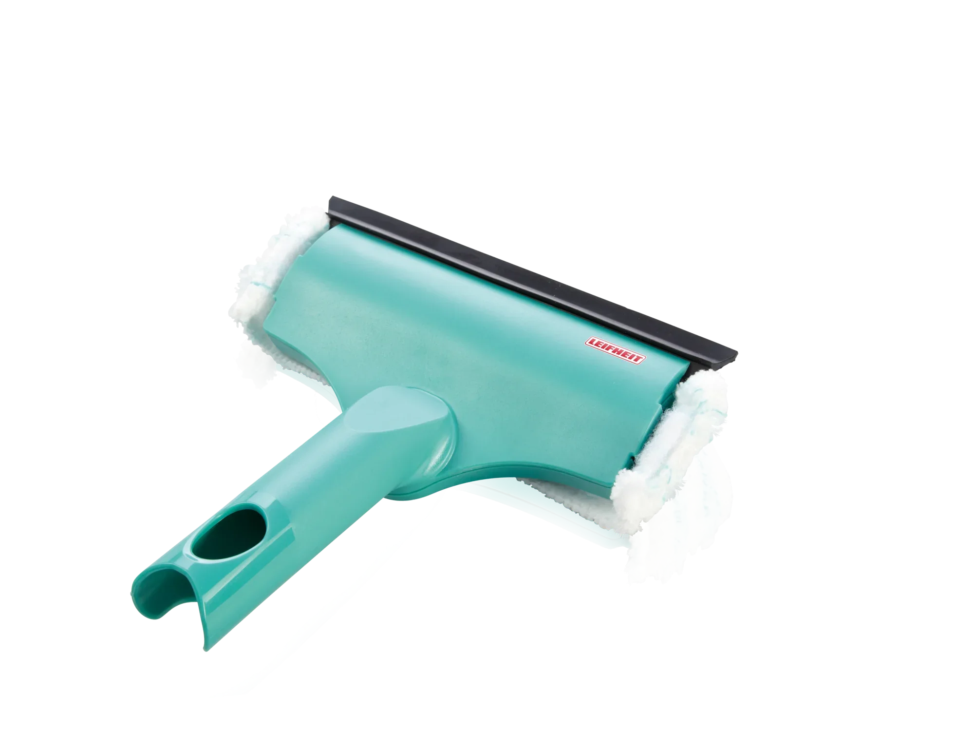 Raamwisser Raam- & Kozijnreiniger S micro duo in turkoois met ergonomische handgreep en rubberen lip. Ideaal voor het reinigen van ramen en kozijnen.