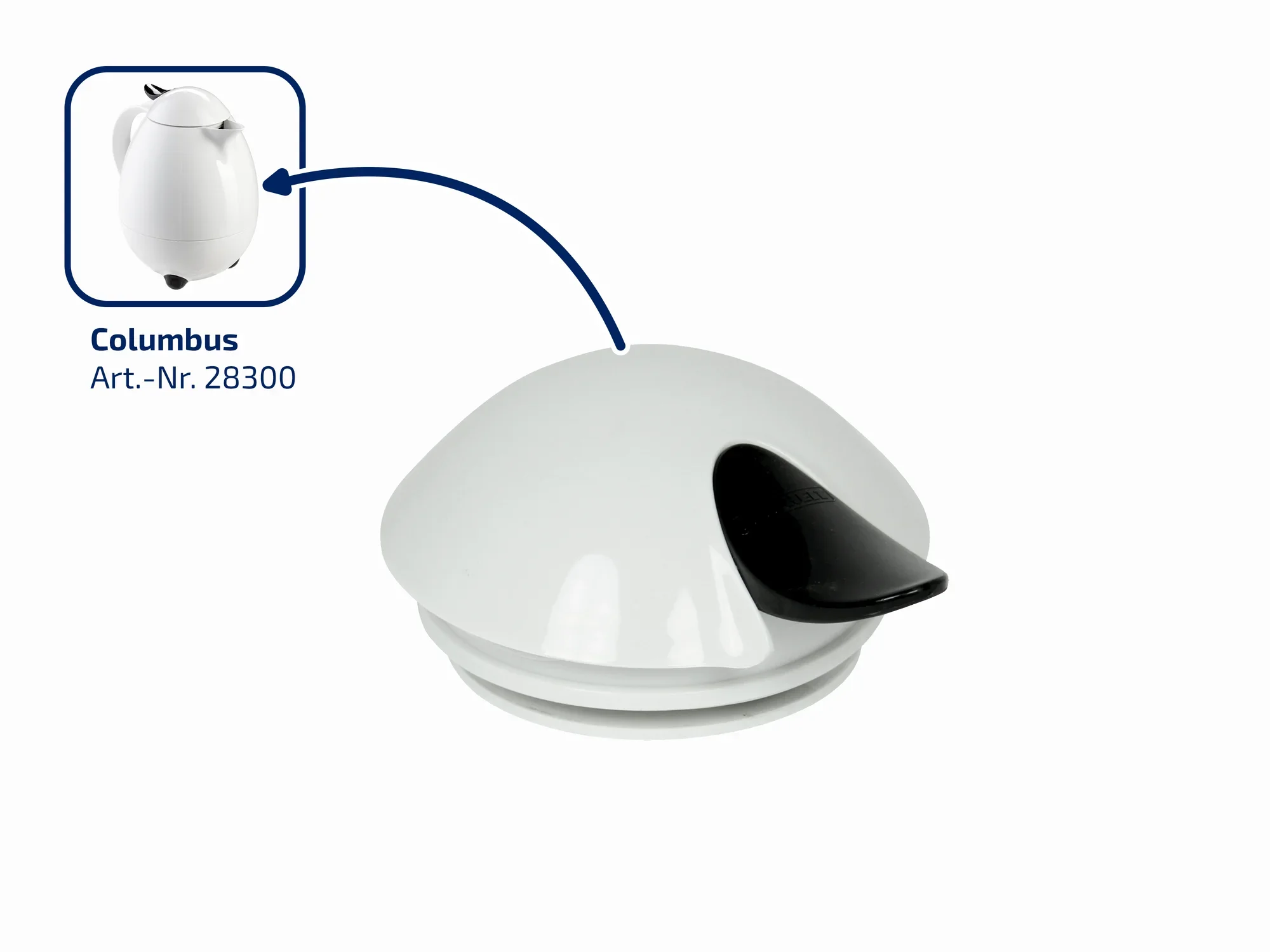 Pokrywka do dzbanka Columbus, biała