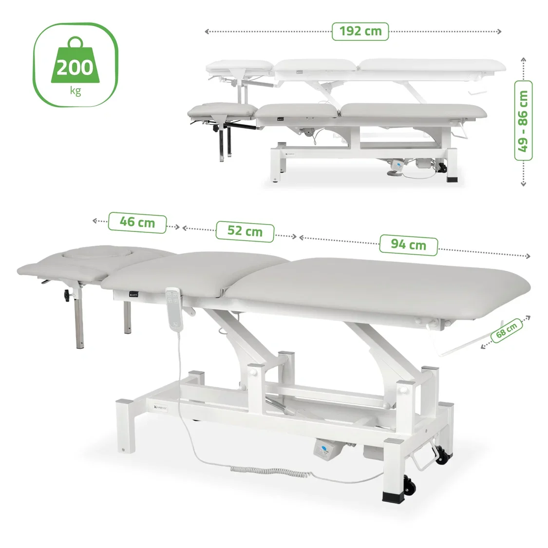 Elektrische Therapieliege FORTIS 5 ERGO plus | 5 Segmente | Hand- & Fußsteuerung