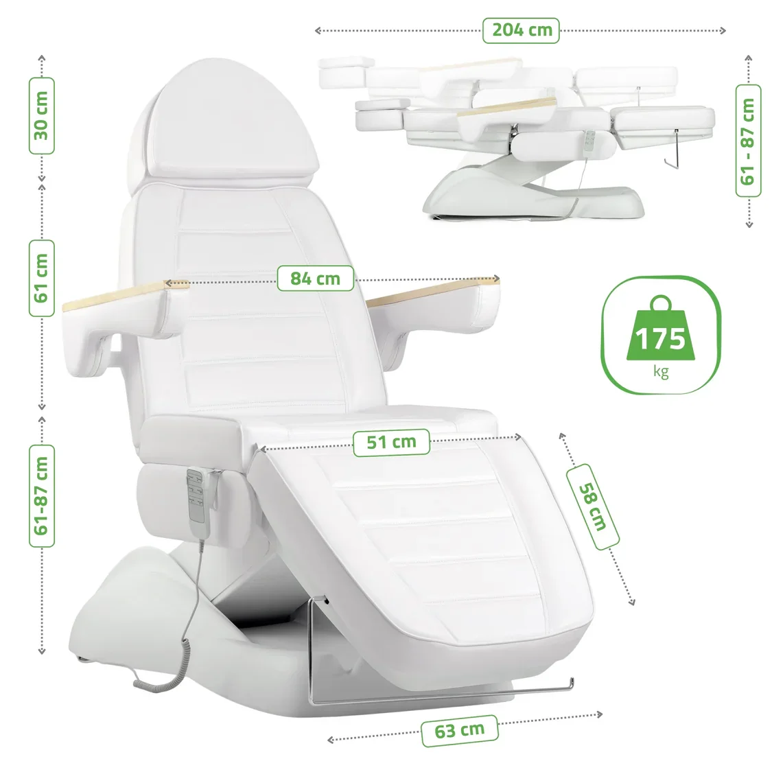 Universeller Kosmetikstuhl elektrisch LEO PRO 4 Multi - Tattoo Stuhl elektrisch