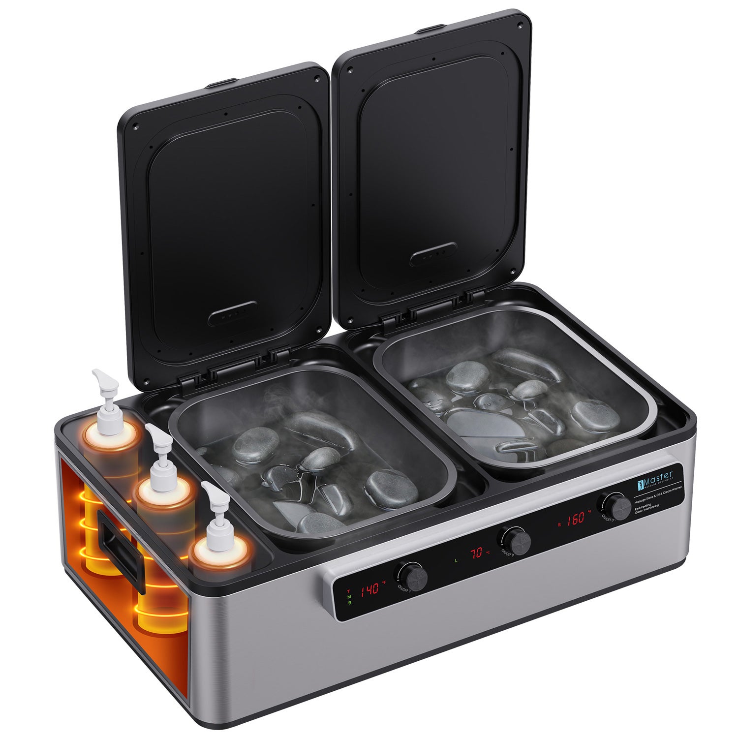 Profi Multistation Hot Stones Wärmegerät und Ölerwärmer (3-fach) - 2 in 1 -