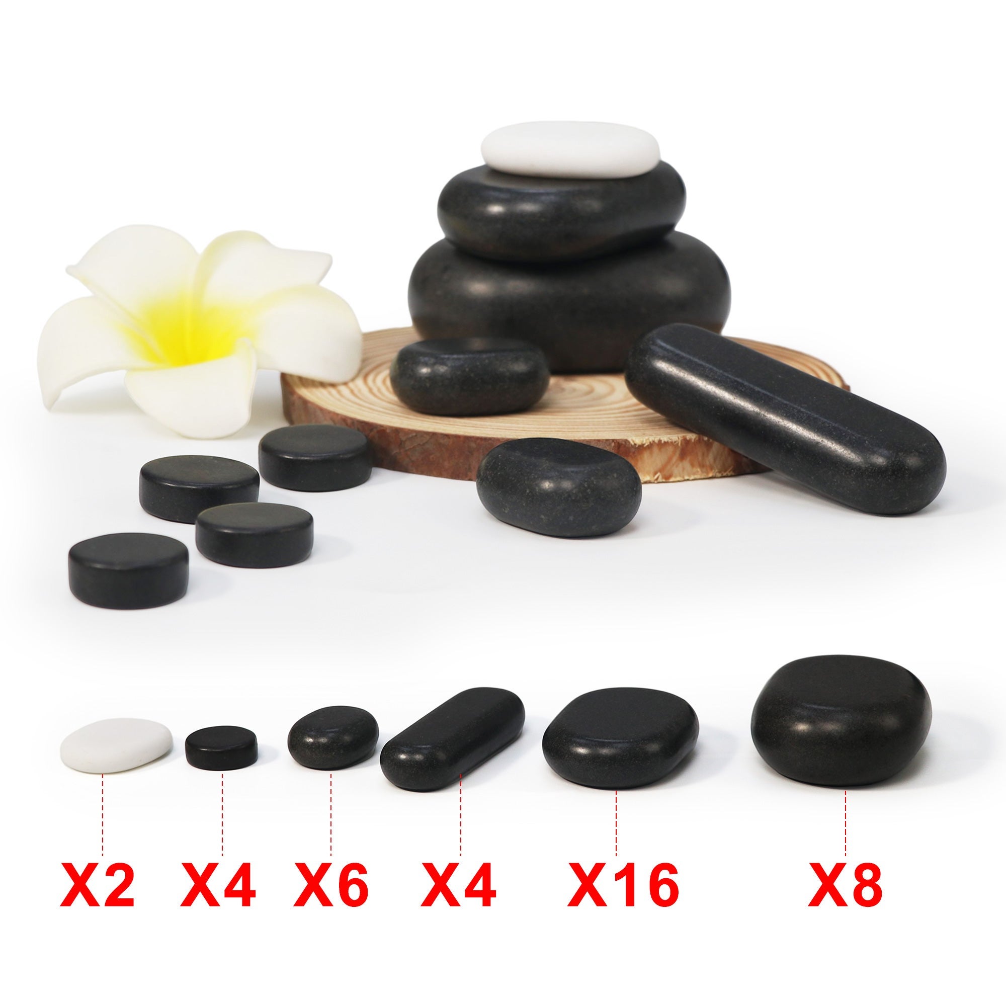 Hot Stones Set - 40 massage stones