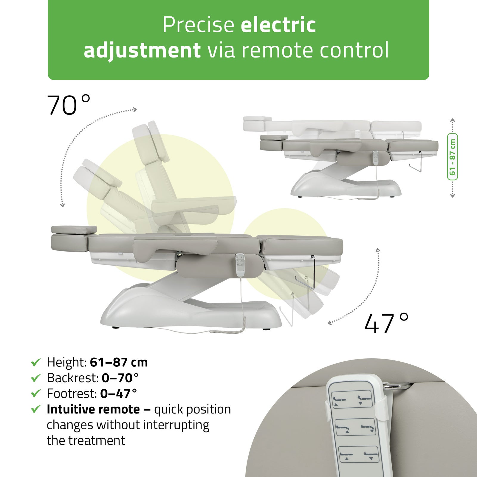 Universeller Kosmetikstuhl elektrisch LEO PRO 4 Multi - Tattoo Stuhl elektrisch