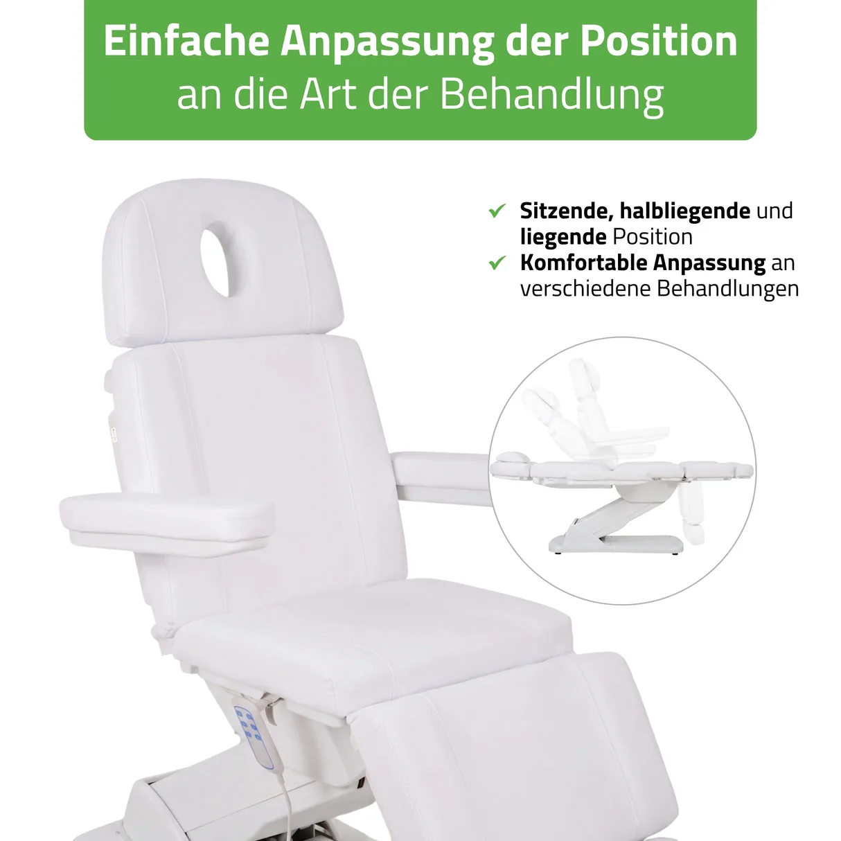 TAVIA – Kosmetikstuhl elektrisch mit 3 Motoren
