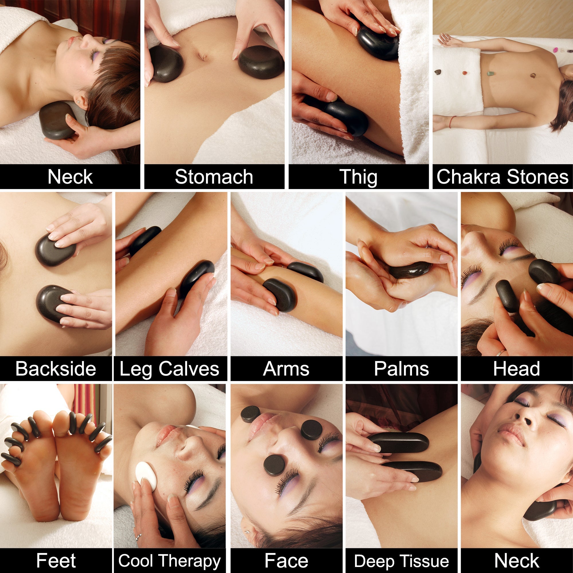 Hot Stones Luxury Set - 70 massage stones