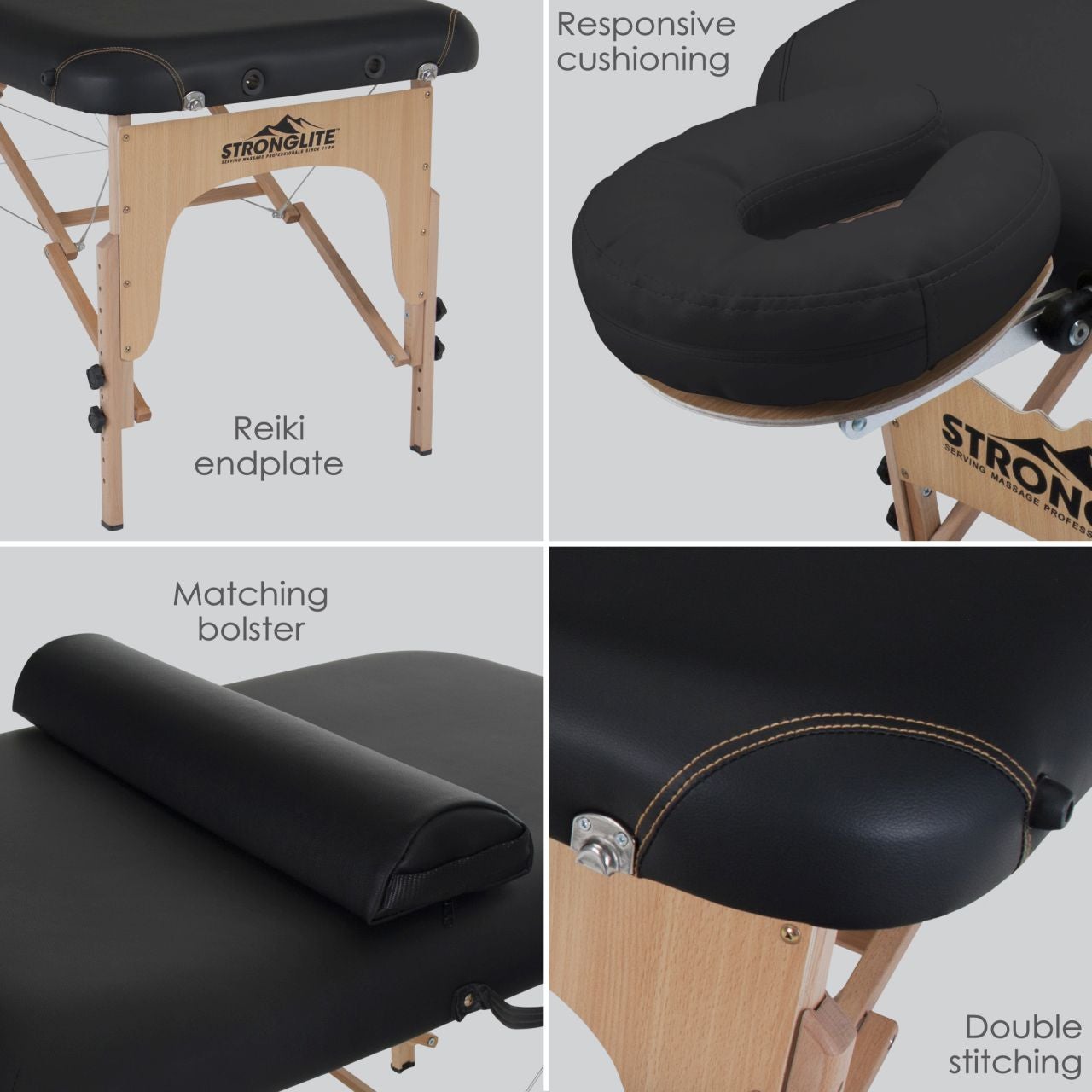 Massageliege klappbar OLYMPIA - Detailansicht | schwarz