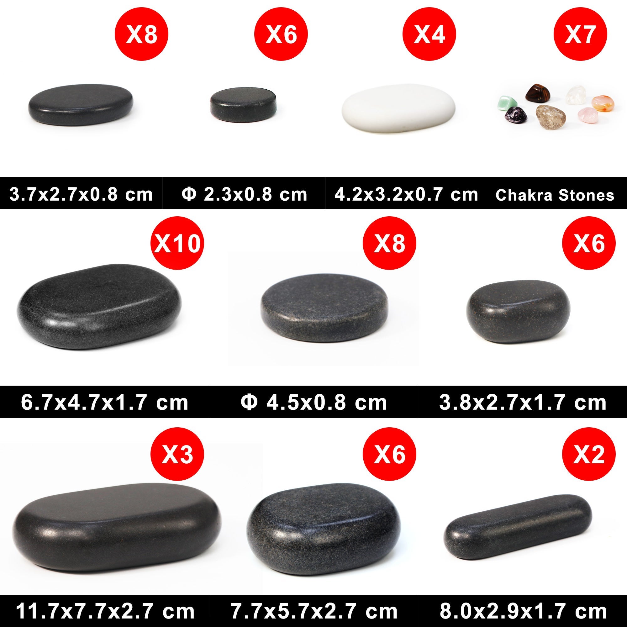Hot Stones Luxury Set - 60 massage stones