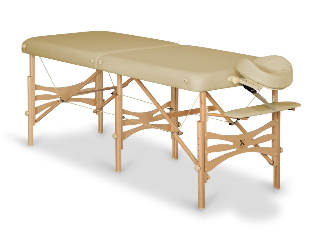 Behandlungsliege-stabil-HABYS-ALBA-beige Massageliege klappbar ALBA Pro Individual Serie | hochstabil