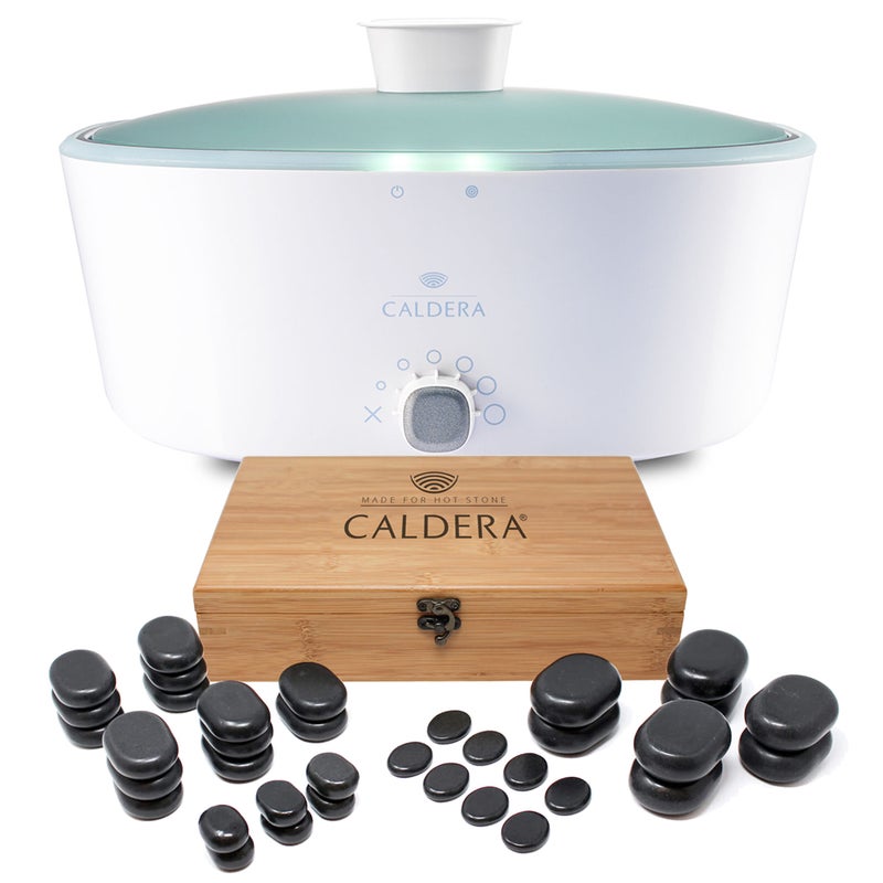 CALDERA Hot Stone Komplettset mit Wärmegerät und Basaltsteinen