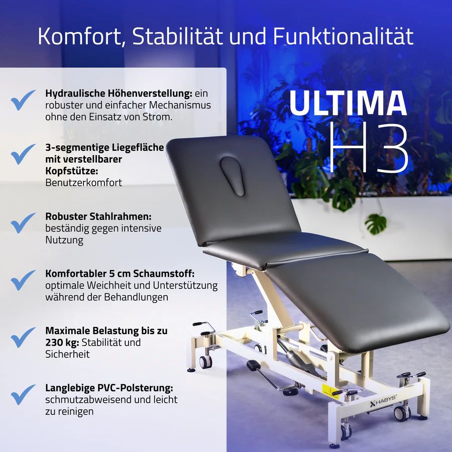 Therapieliege hydraulisch Ultima H3 - 3 Zonen