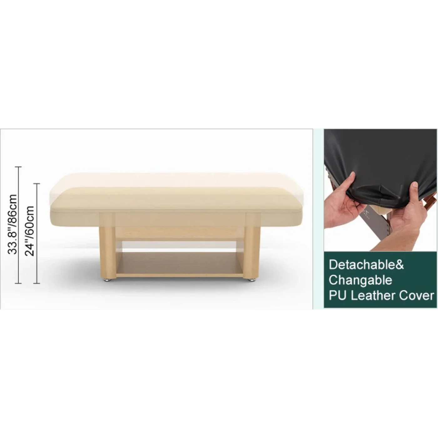 Master Massage Yosemite Electric Spa Bed | 4-Leg Lifting Treatment Couch with Storage Shelf