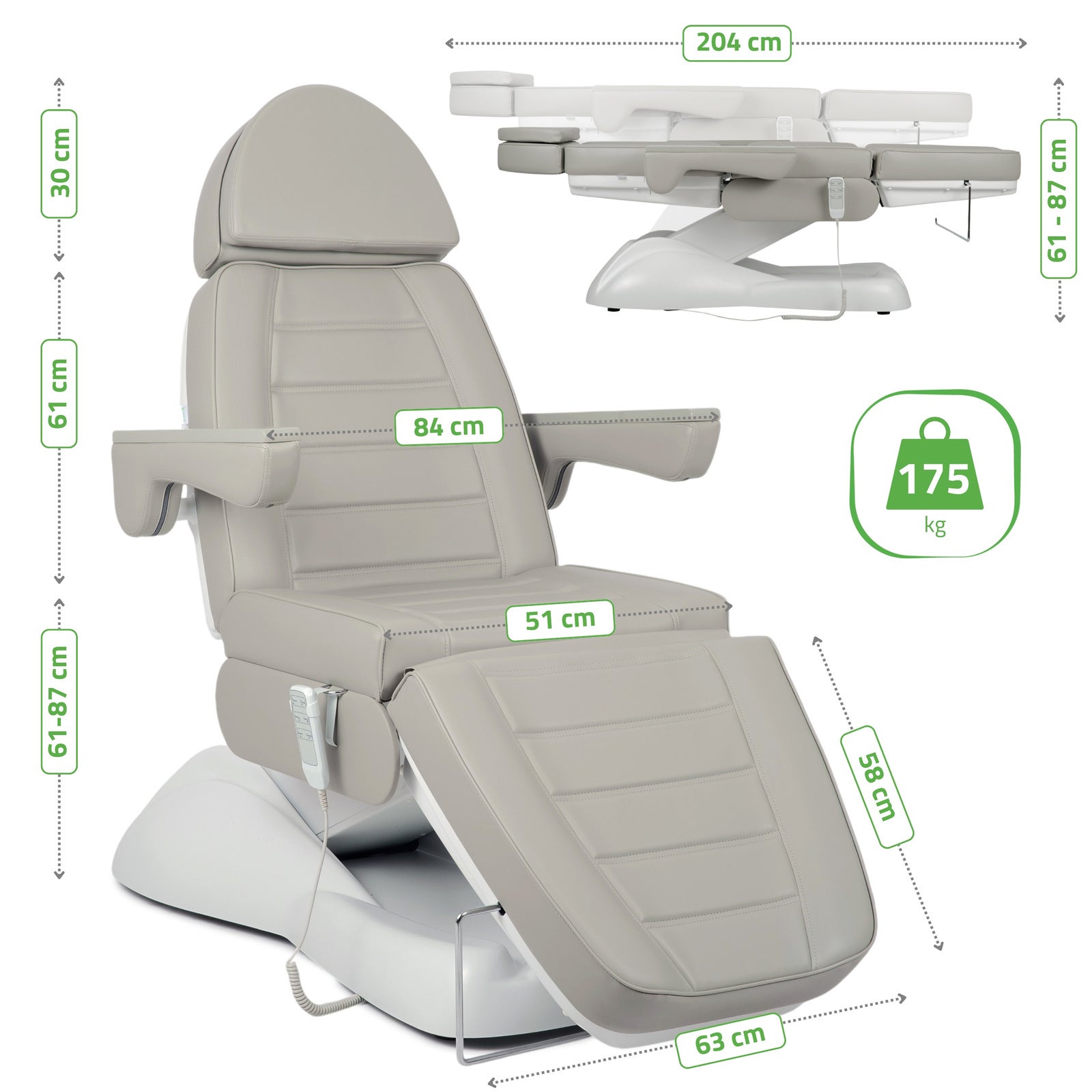 Universeller Kosmetikstuhl elektrisch LEO PRO 4 Multi - Tattoo Stuhl elektrisch