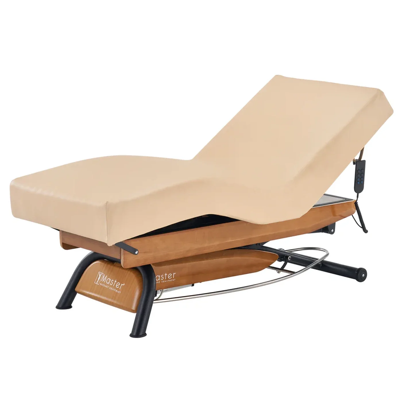 Master Massage Atlas Deluxe Electric Spa Bed | Extra-Wide Salon & Treatment Couch, Cream/Oak