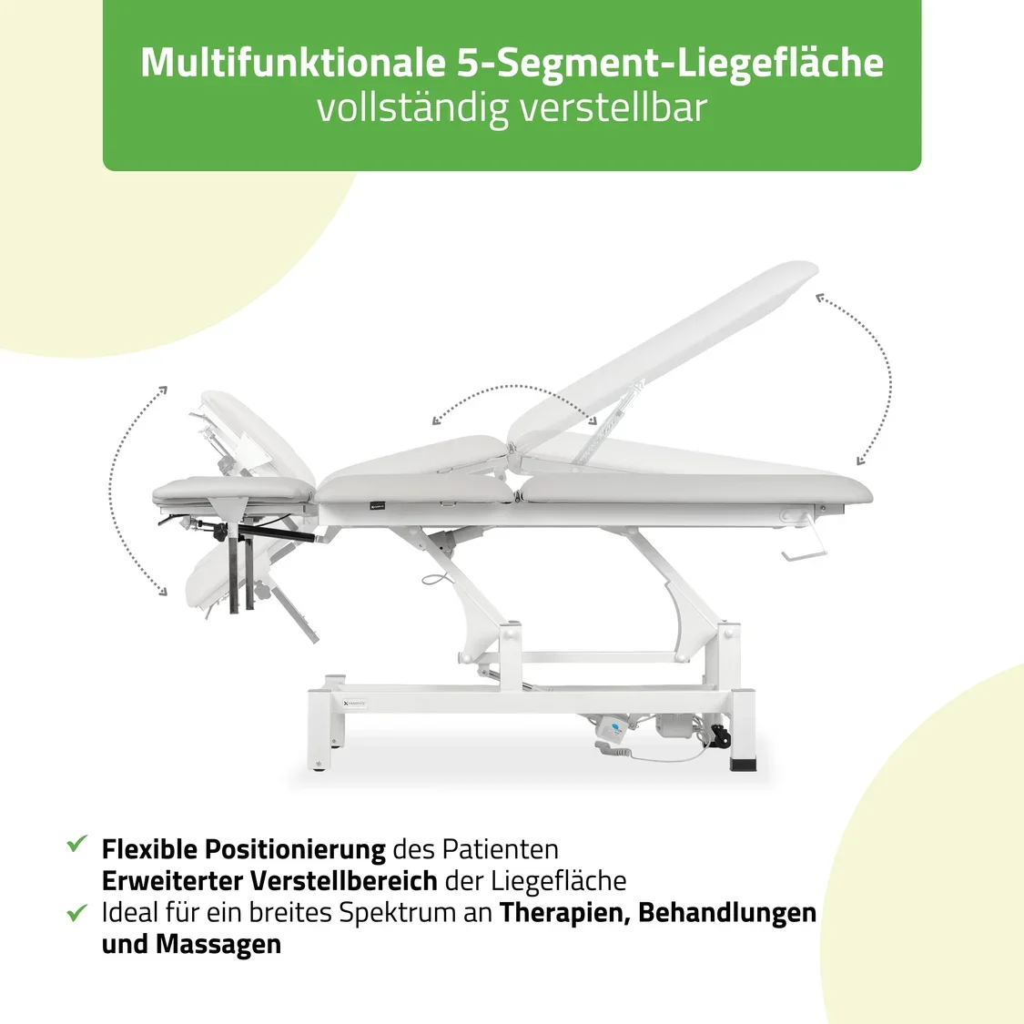Elektrische Therapieliege FORTIS 5 ERGO plus | 5 Segmente | Hand- & Fußsteuerung
