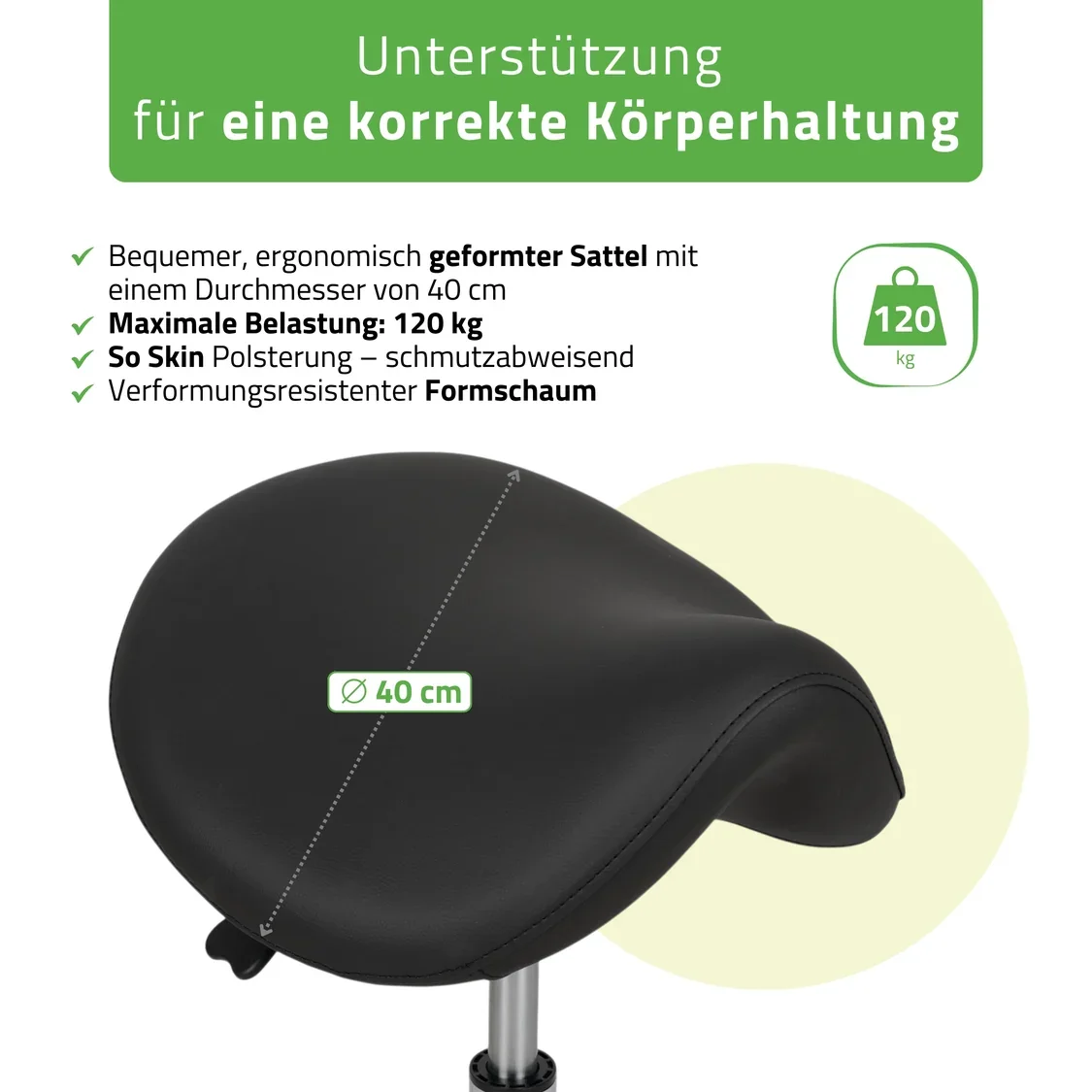 HABYS ALMA Ergo Sattelhocker | höhenverstellbar 55–75 cm