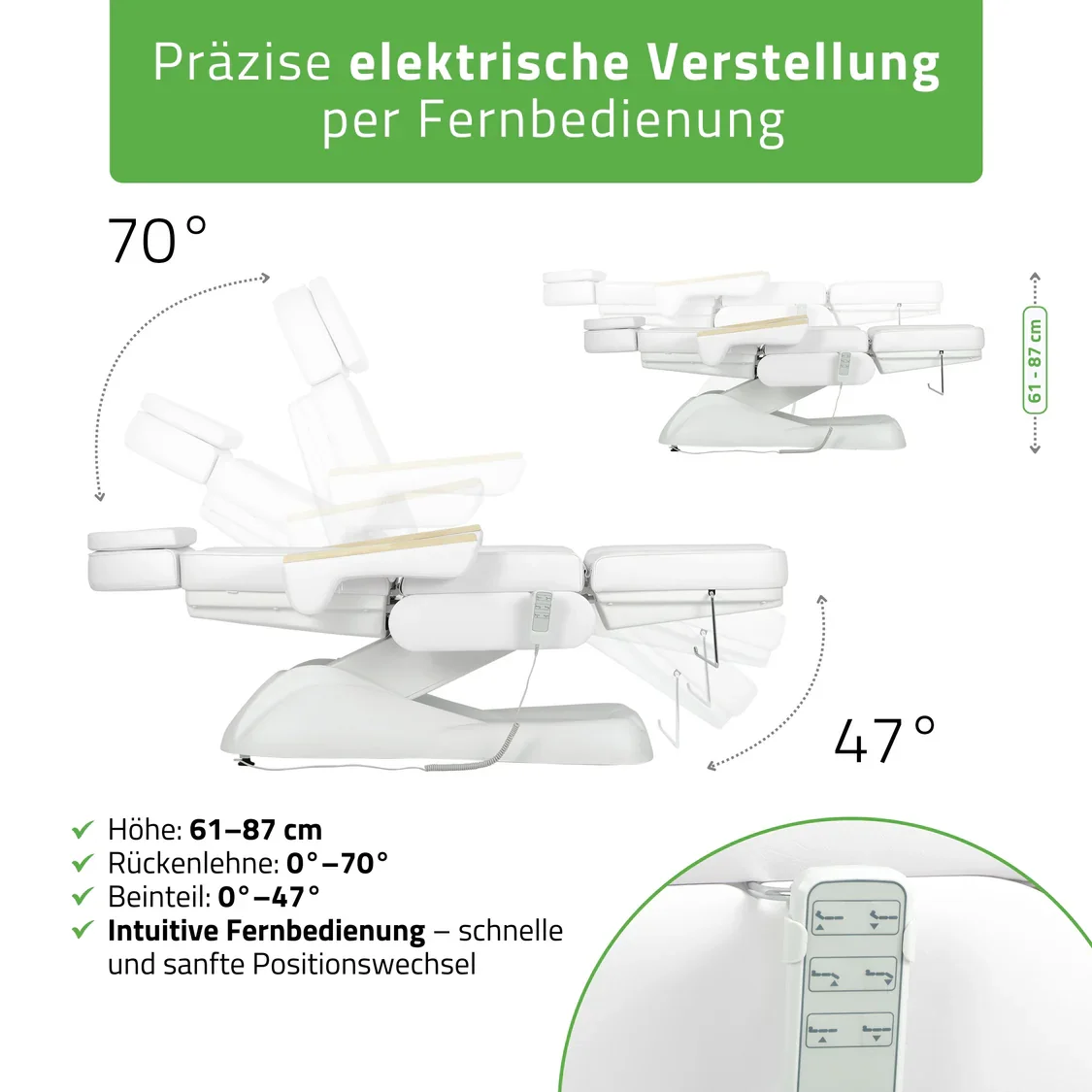 Universeller Kosmetikstuhl elektrisch LEO PRO 4 Multi - Tattoo Stuhl elektrisch