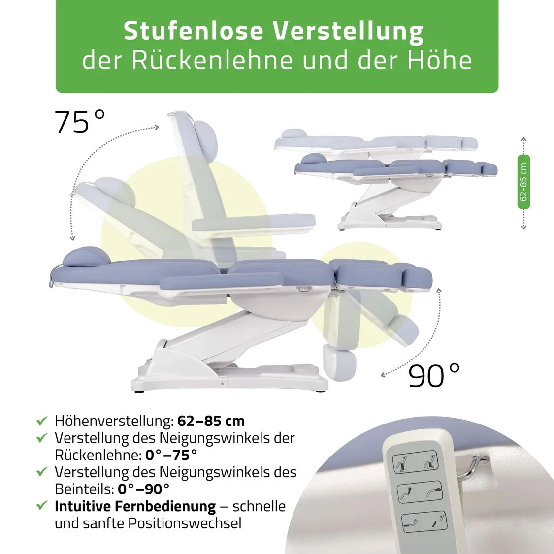 Eleganter Kosmetikstuhl elektrisch ELARA PRO 4