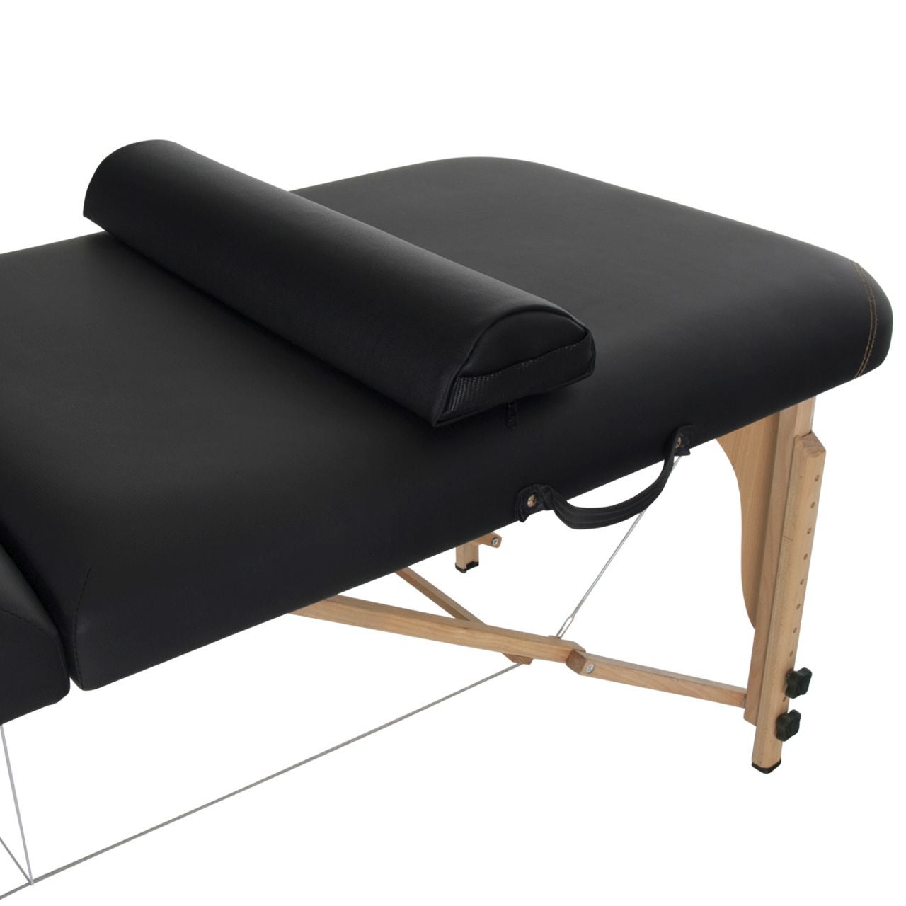 Mobile Massageliege OLYMPIA mit halbrunden Kniepolster (inkl.) | schwarz