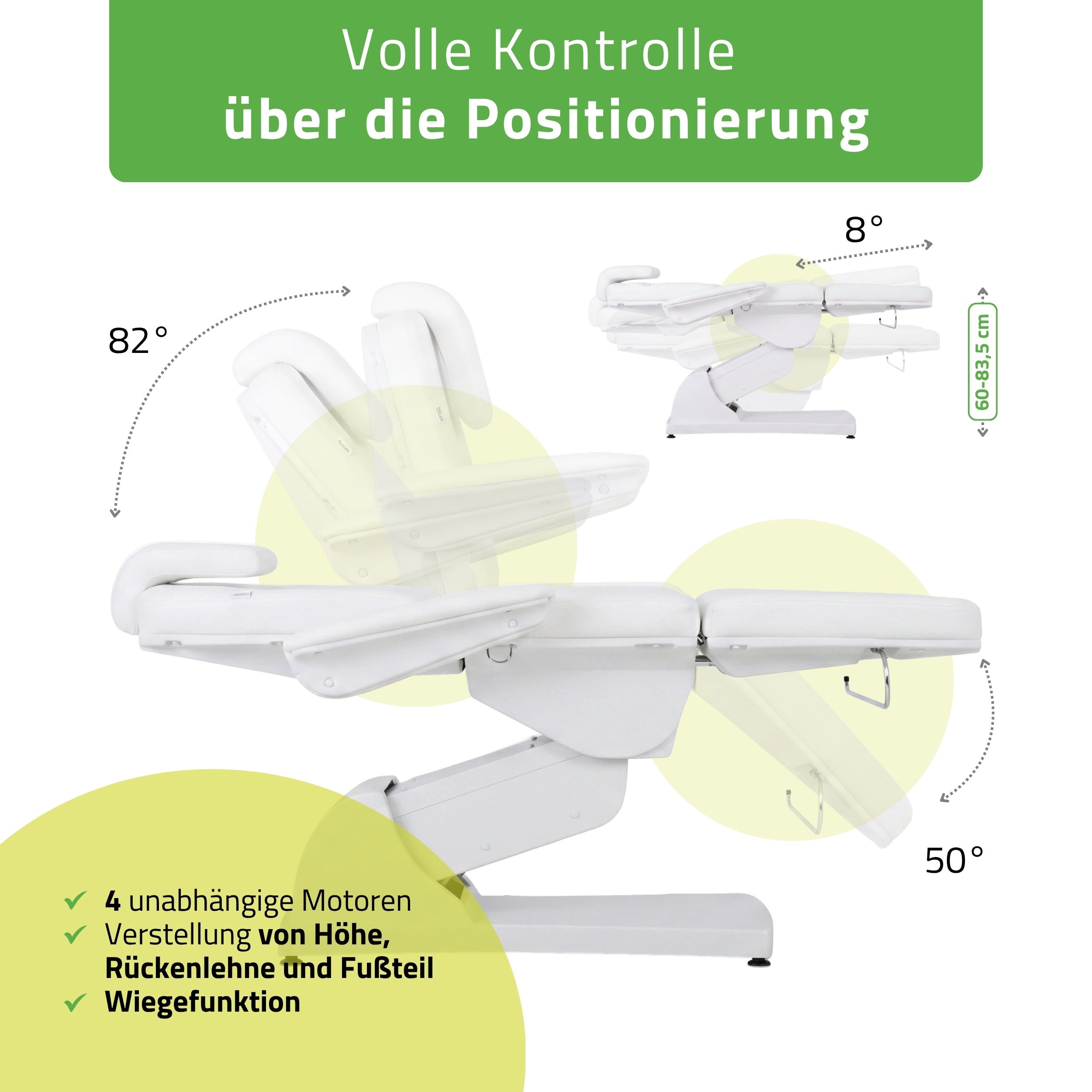 HABYS Velora PRO 4 – elektrischer Kosmetikstuhl mit 4 Motoren & Tilt