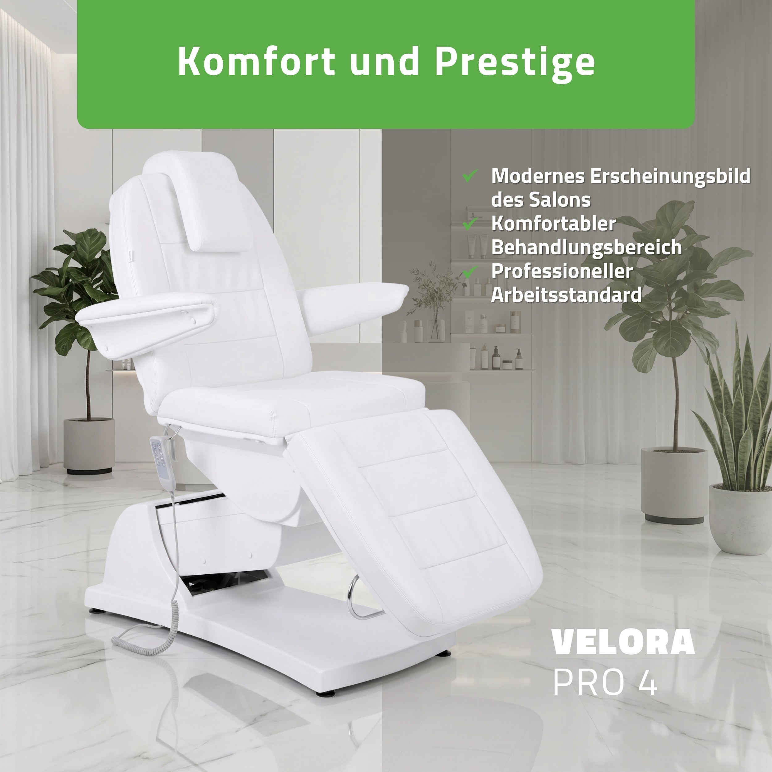 HABYS Velora PRO 4 – elektrischer Kosmetikstuhl mit 4 Motoren & Tilt