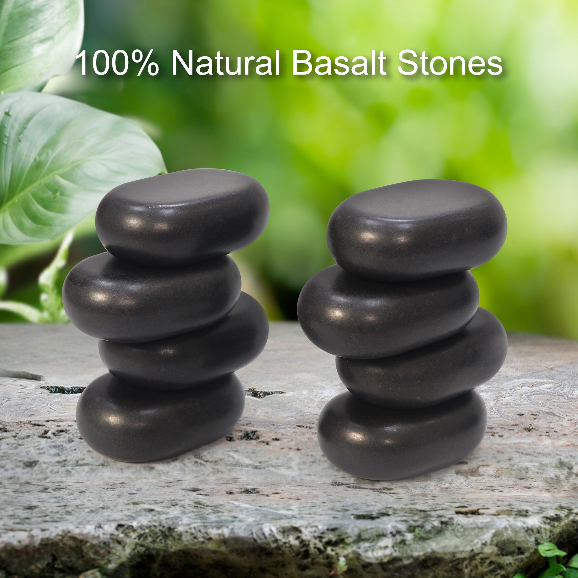 8 Oval Basalt Stones | Size: L | Hot Stone Therapy