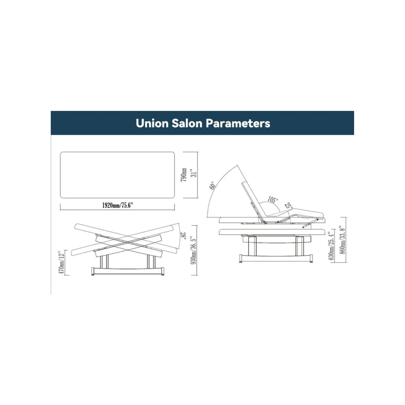 Master Massage Union Electric Spa Bed | Dual-Tower Salon & Beauty Treatment Couch